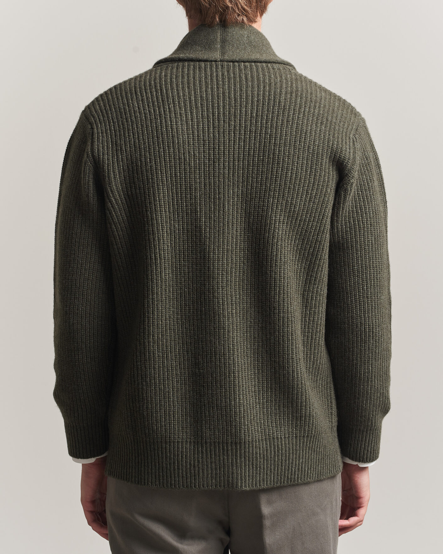 Herr | Tröjor | Fedeli | Wool/Cashmere Shawl Cardigan Forest Green