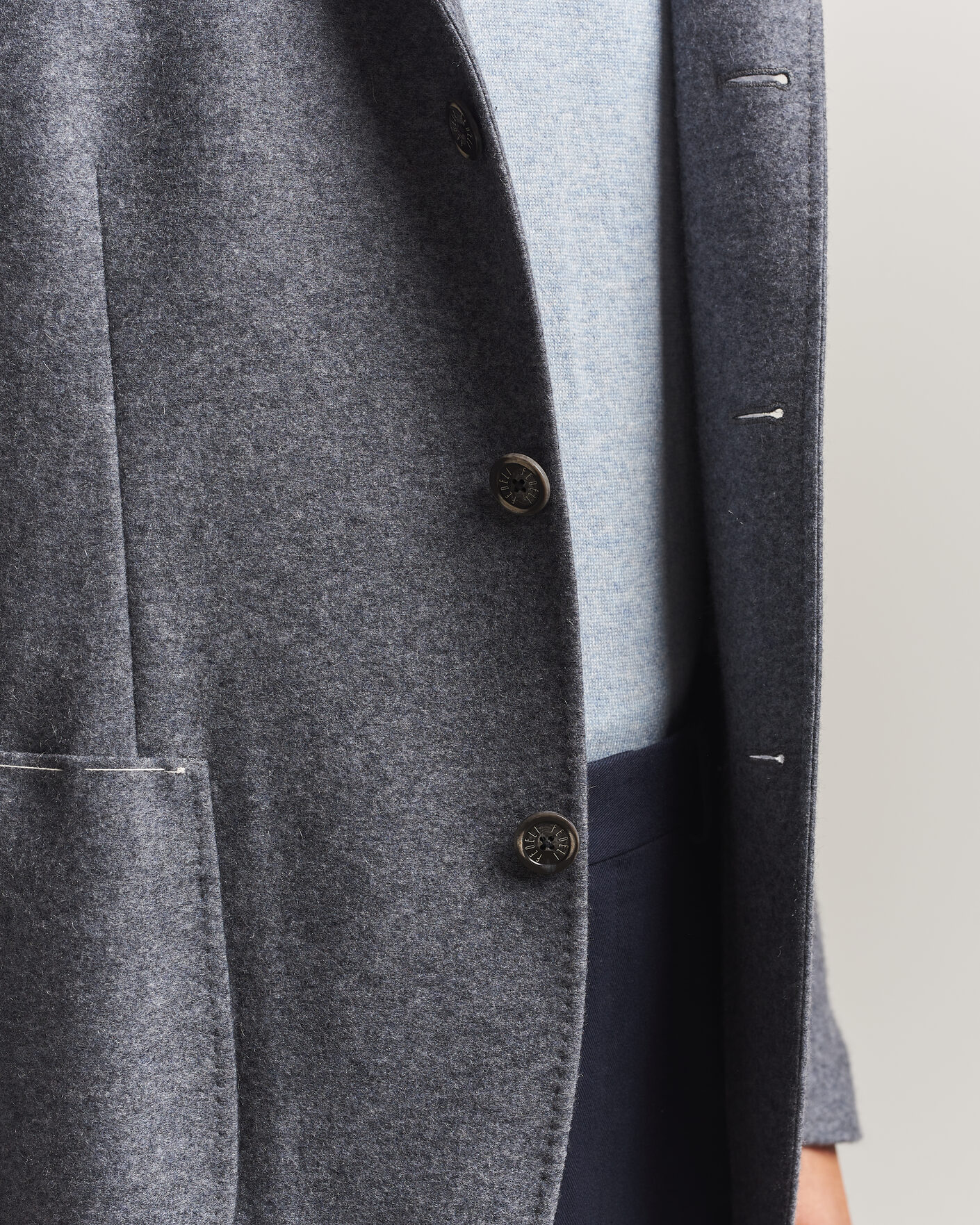 Herr | Kavajer | Fedeli | Cashmere Flannel Jacket Grey Melange