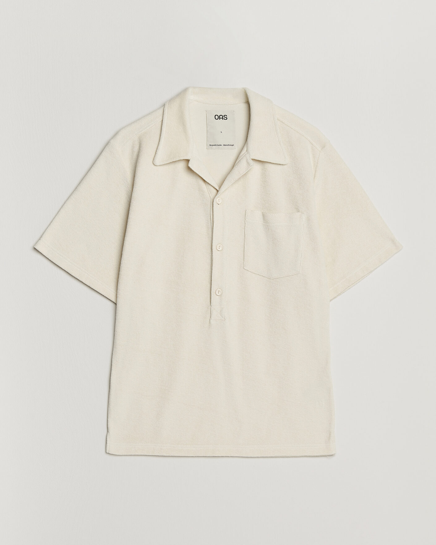 Herr | Pikéer | OAS | Novo Regular Fit Terry Polo Ecru