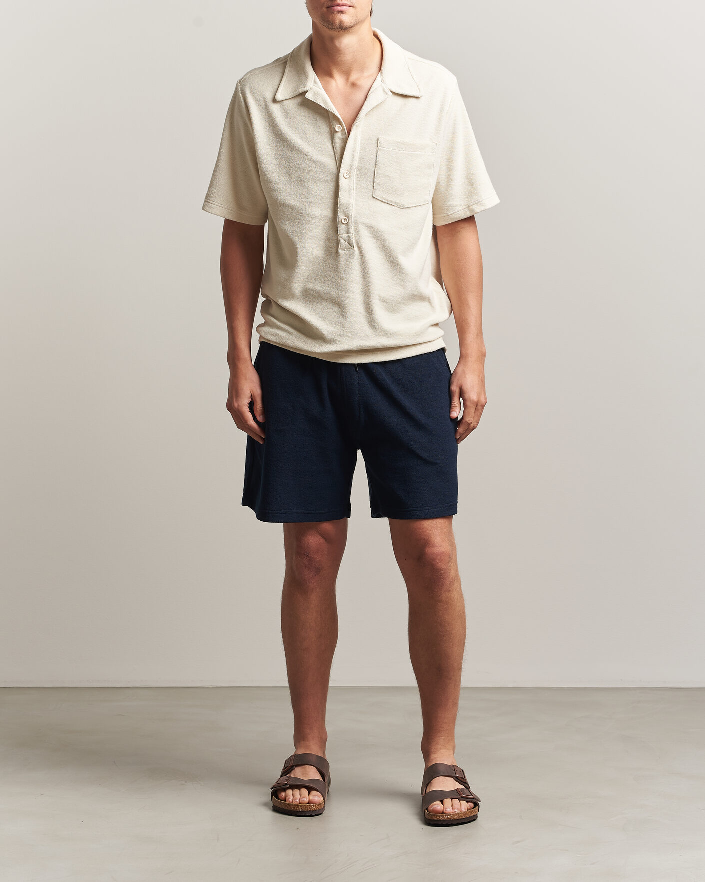 Herr | Pikéer | OAS | Novo Regular Fit Terry Polo Ecru