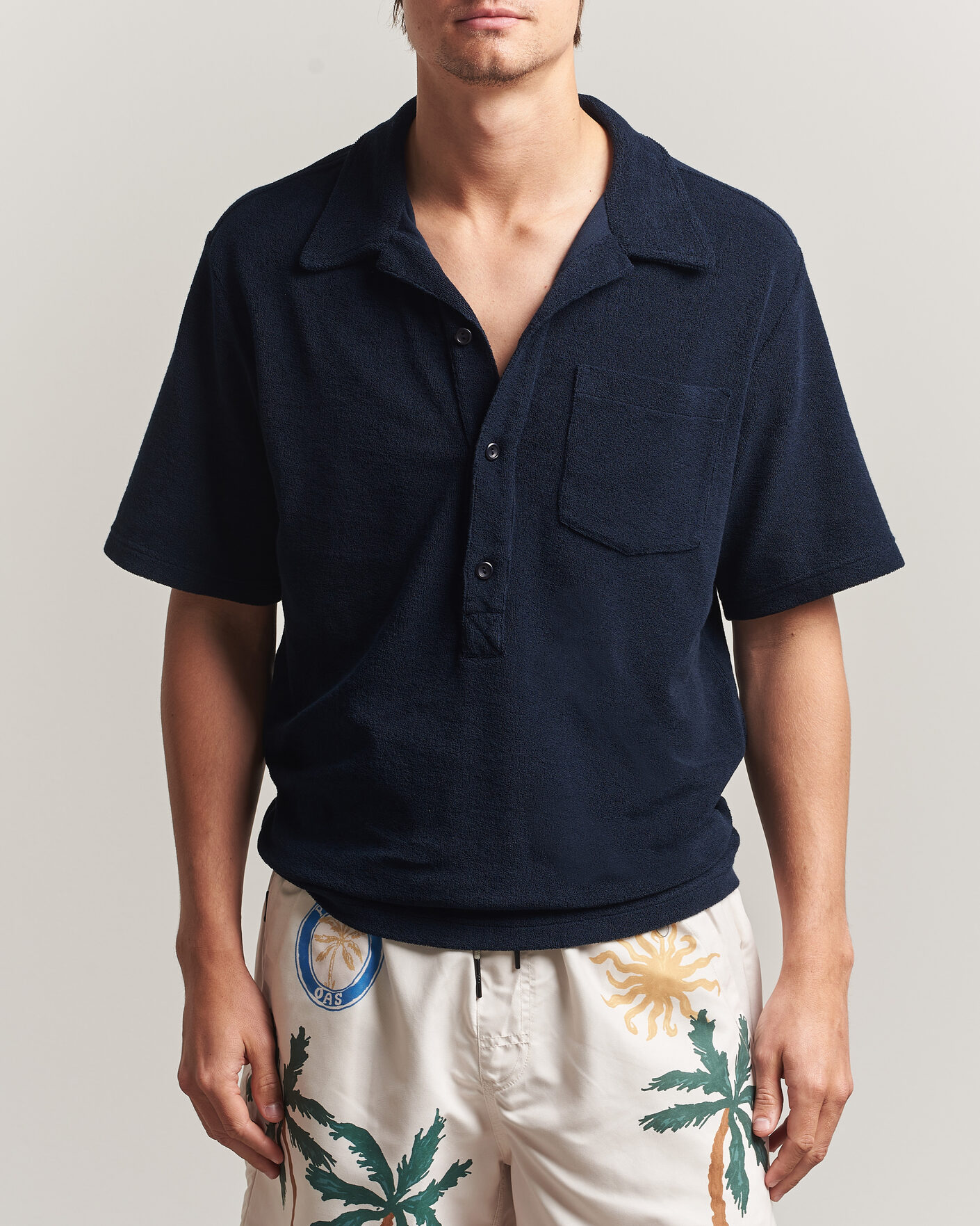Herr | Pikéer | OAS | Novo Regular Fit Terry Polo Dark Blue