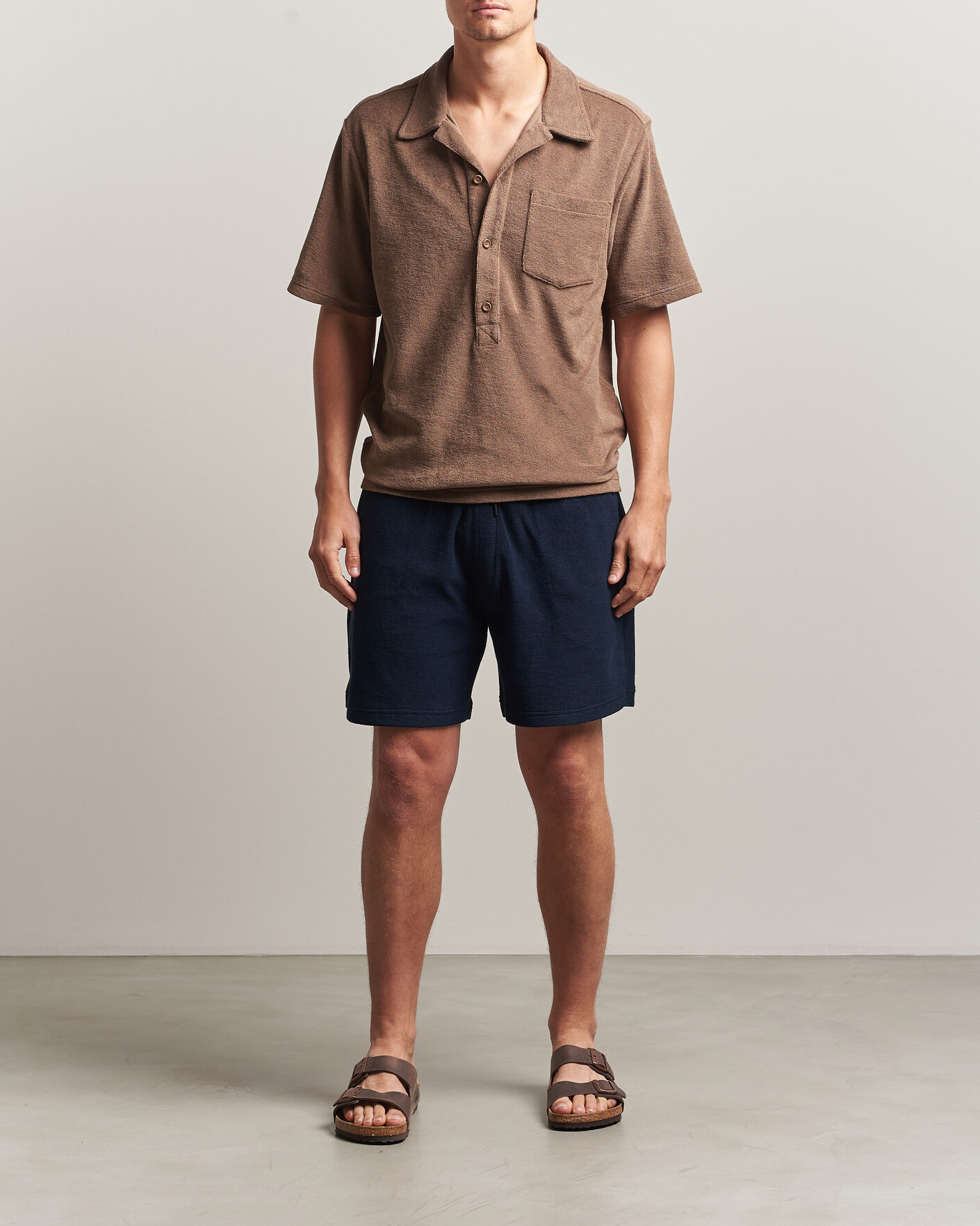 Herr | Pikéer | OAS | Novo Regular Fit Terry Polo Brown