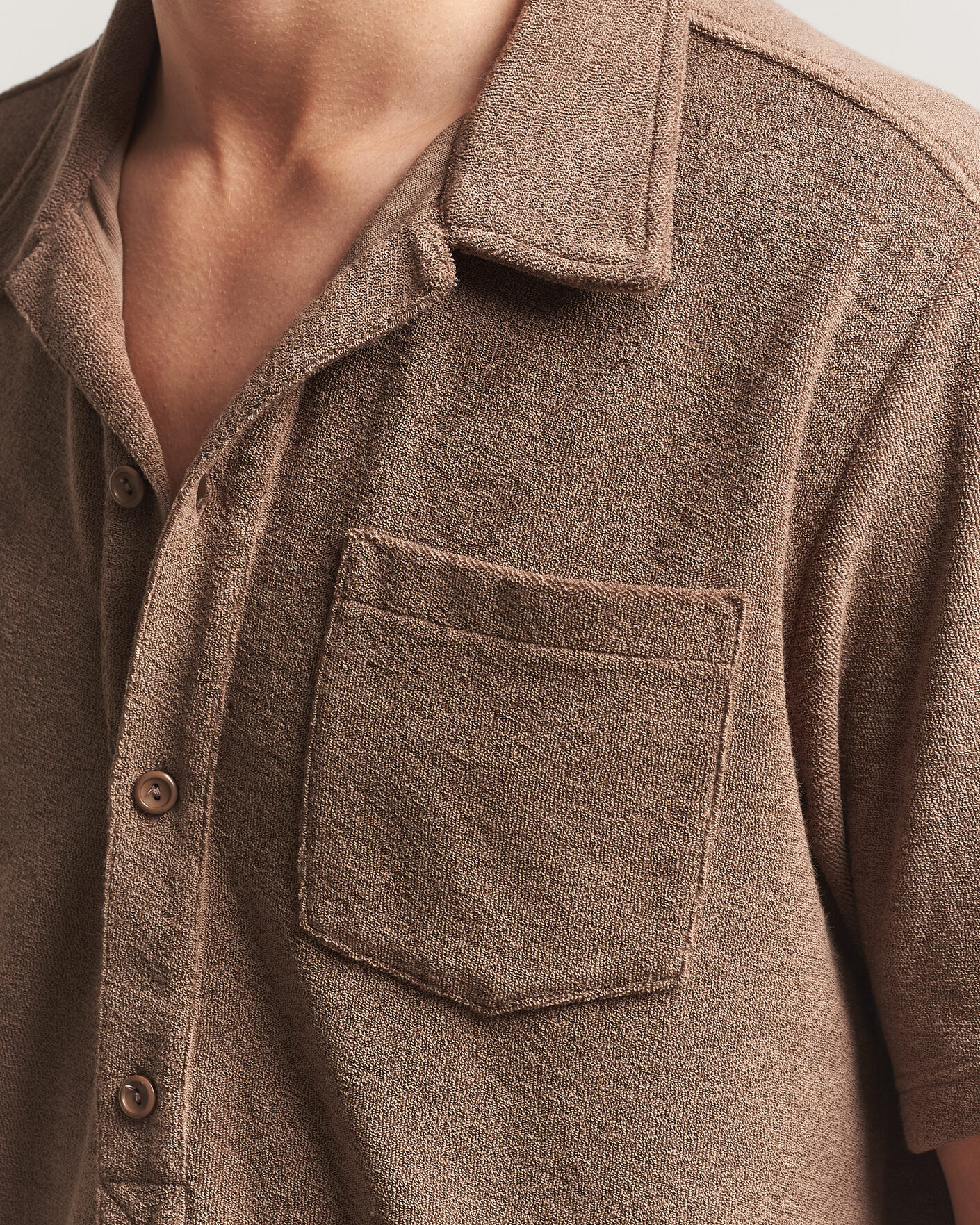 Herr | Pikéer | OAS | Novo Regular Fit Terry Polo Brown
