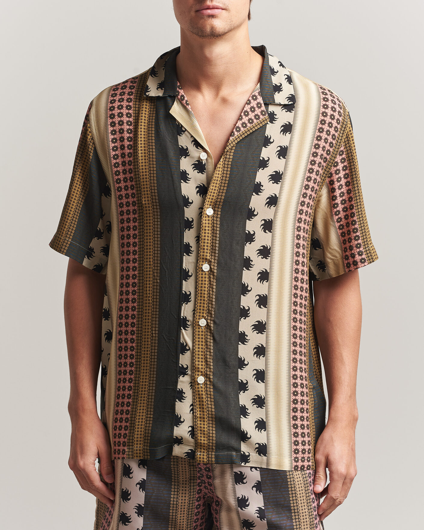 Herr | Skjortor | OAS | Mixset Rocco Printed Cuba Short Sleeve Shirt Multi