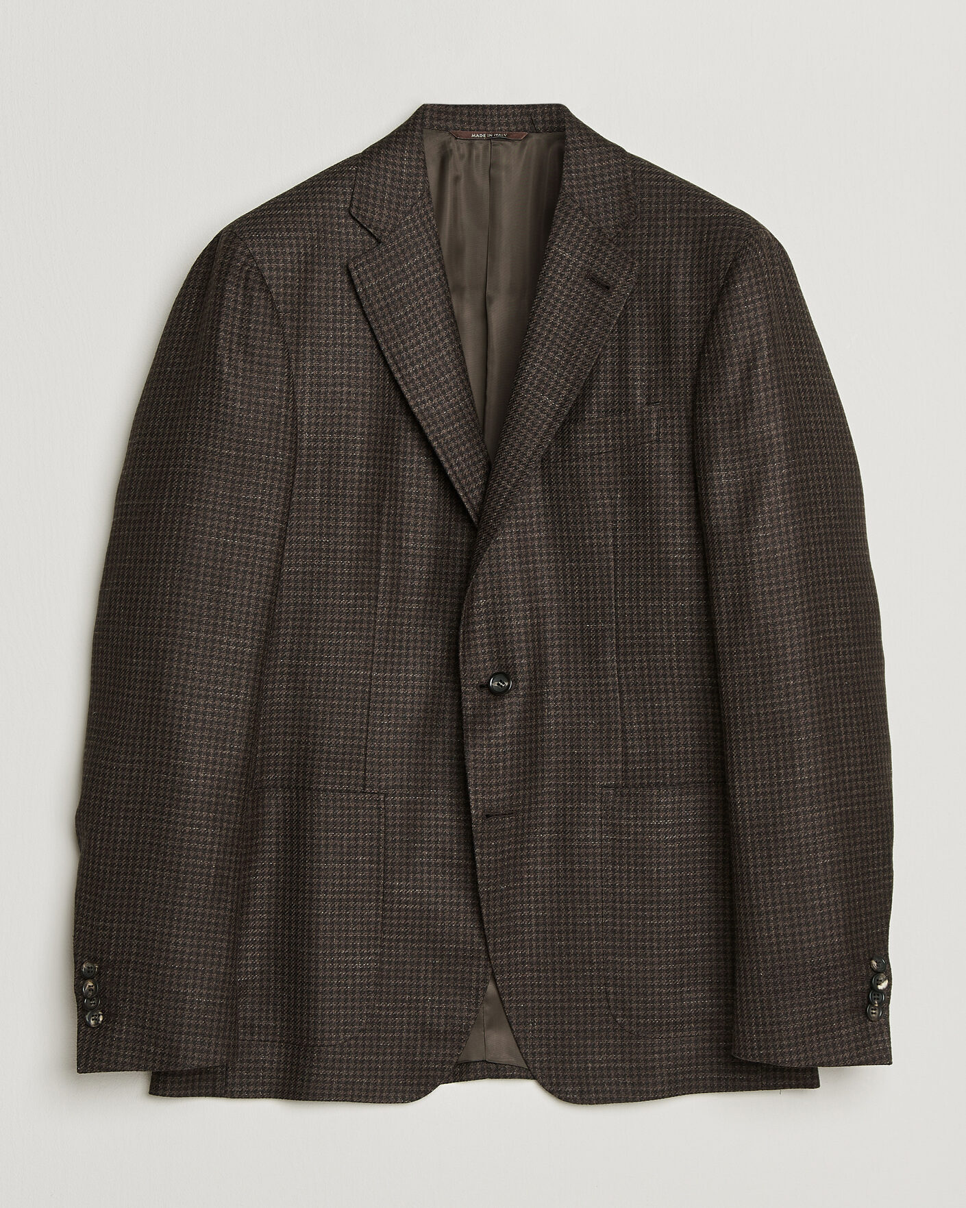 Herr | Kavajer | Canali | Kei Houndstooth Flannel Blazer Dark Brown