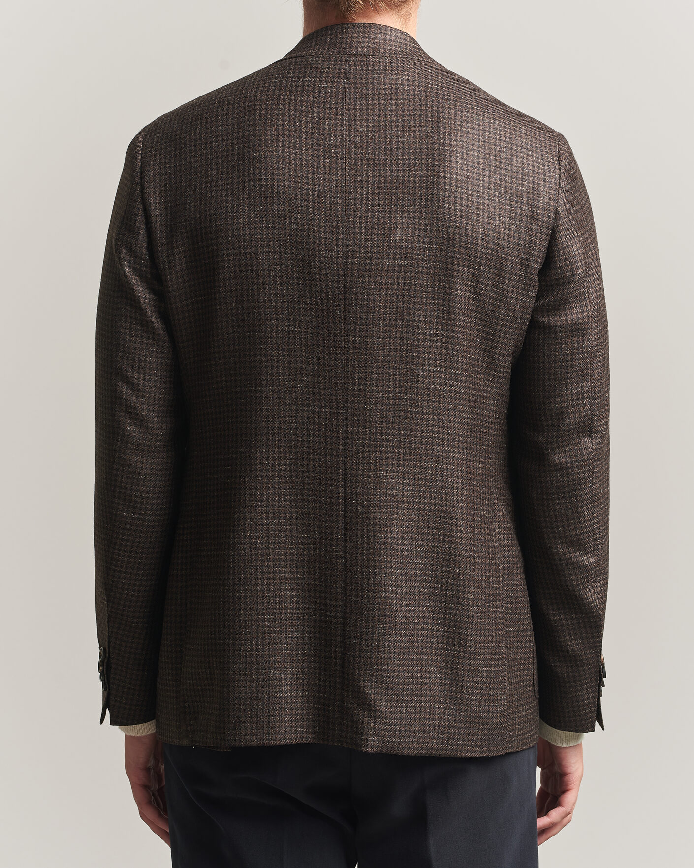 Herr | Kavajer | Canali | Kei Houndstooth Flannel Blazer Dark Brown
