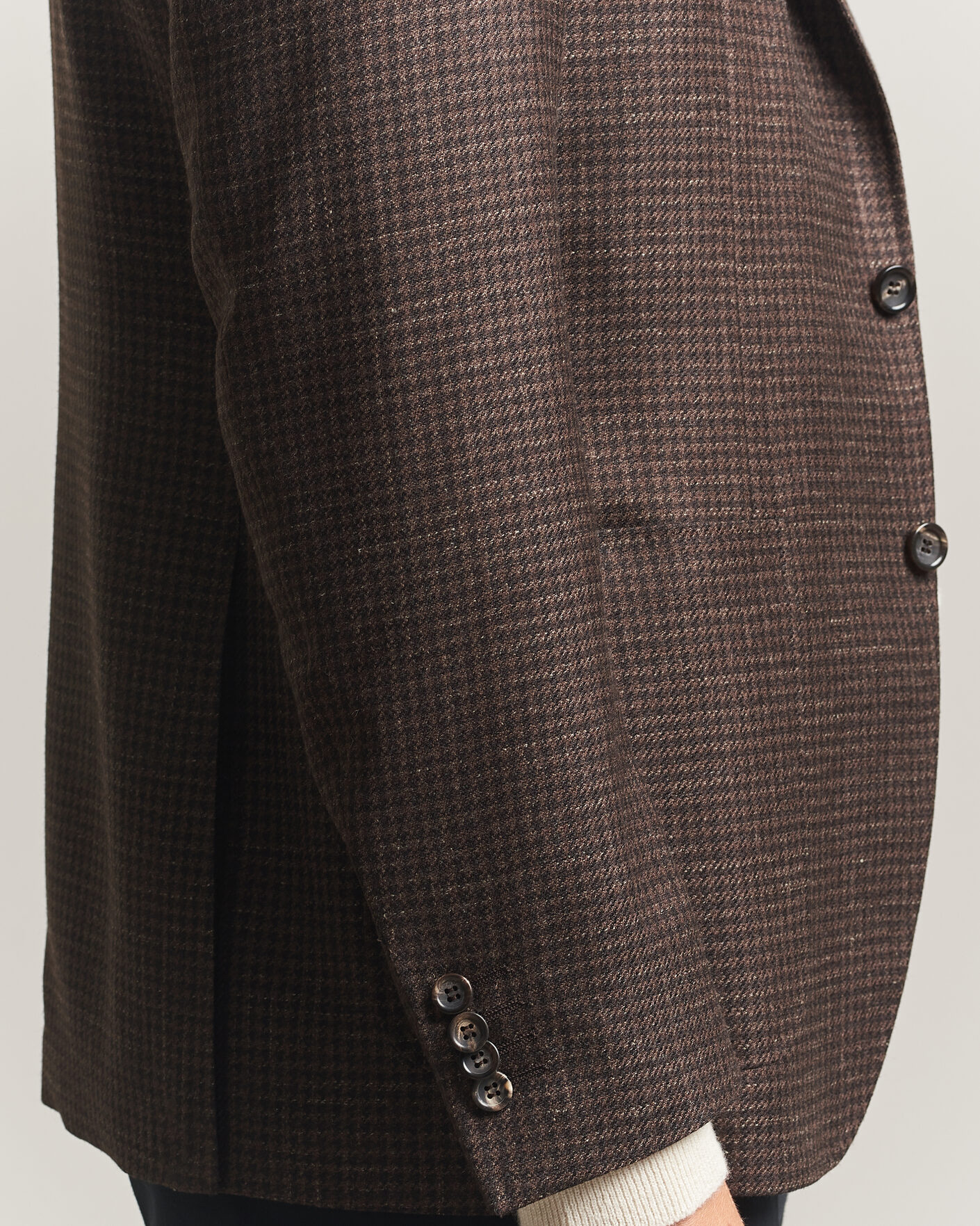 Herr | Kavajer | Canali | Kei Houndstooth Flannel Blazer Dark Brown