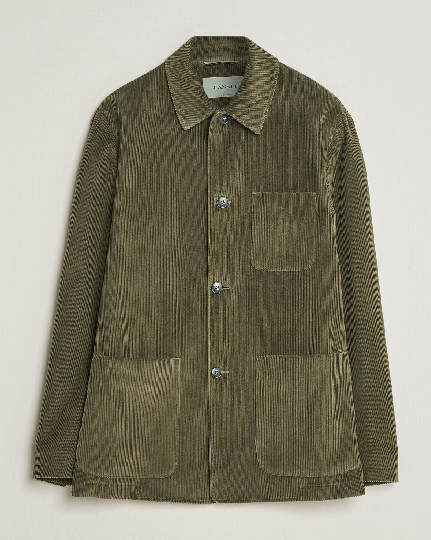 Herr | Jackor | Canali | Corduroy Chore Jacket Olive