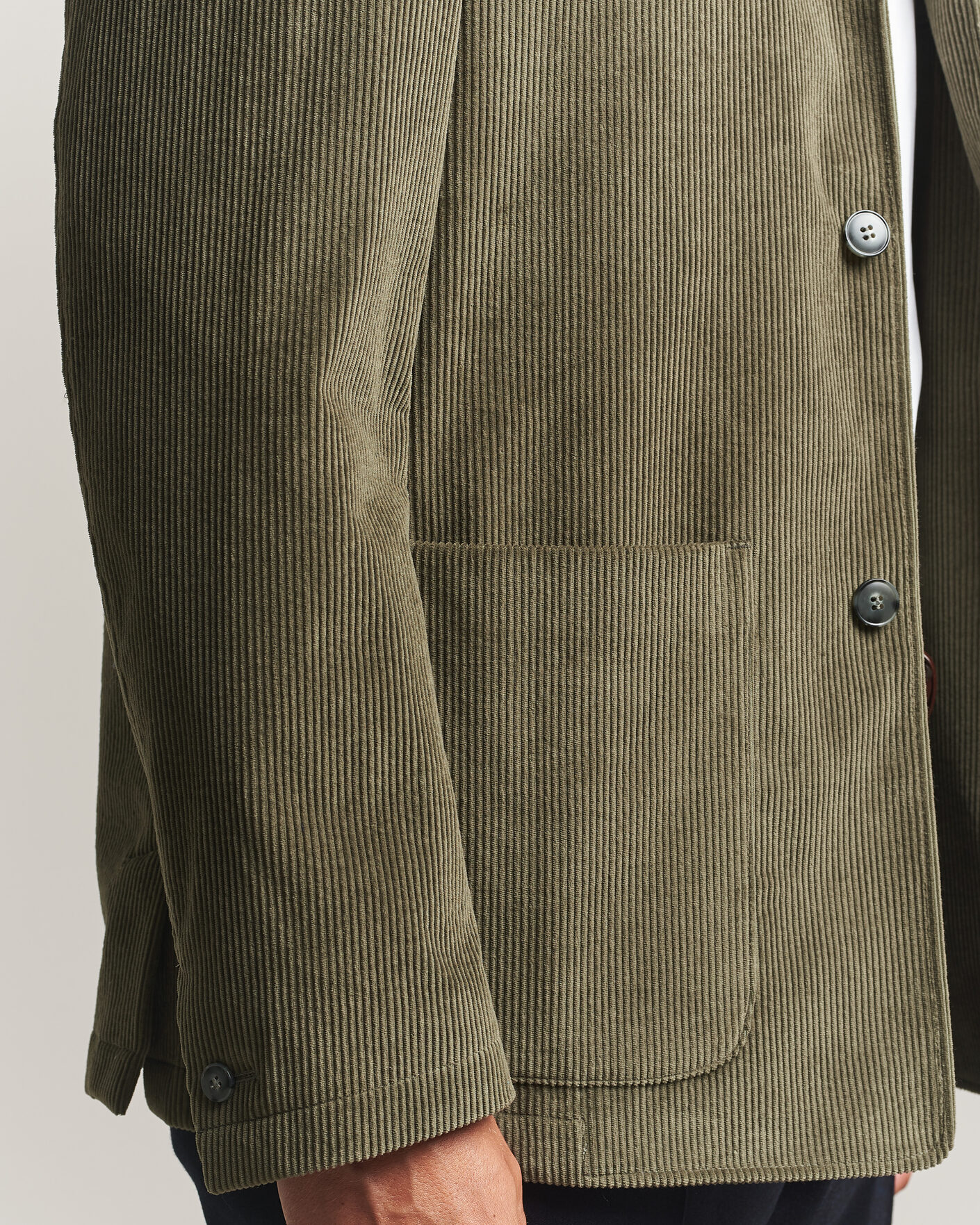 Herr | Jackor | Canali | Corduroy Chore Jacket Olive