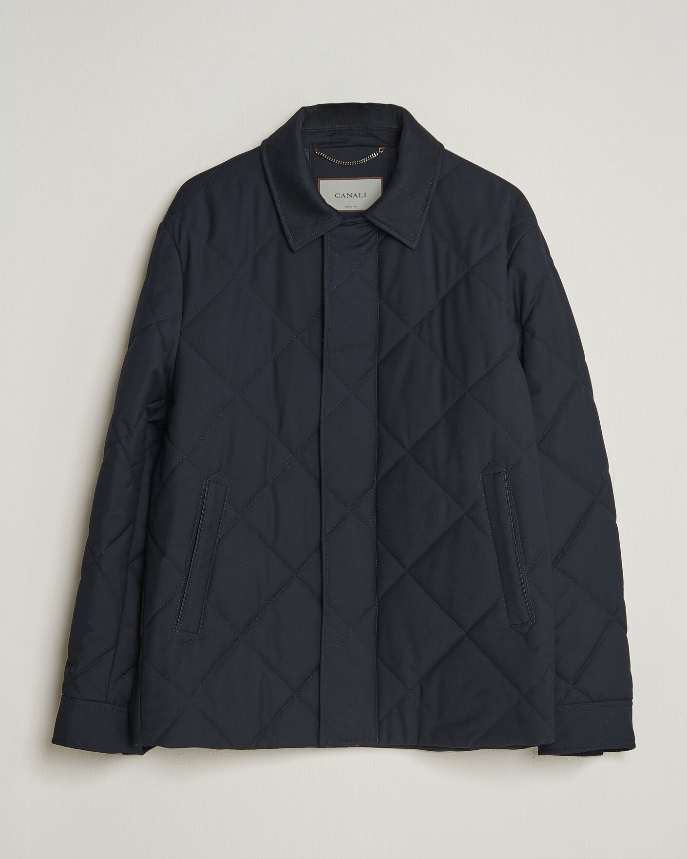 Herr | Jackor | Canali | Quilted Country Coat Navy