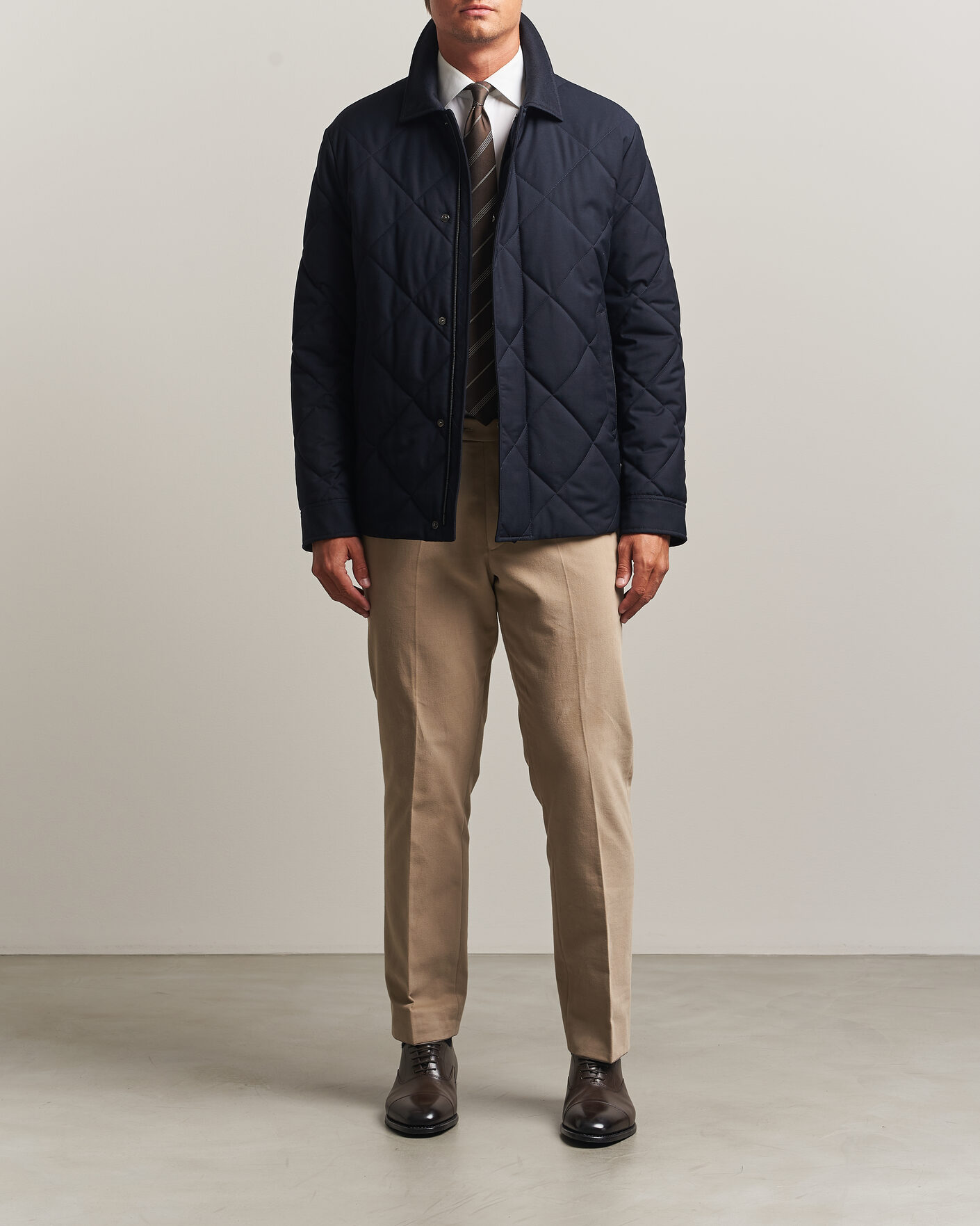 Herr | Jackor | Canali | Quilted Country Coat Navy