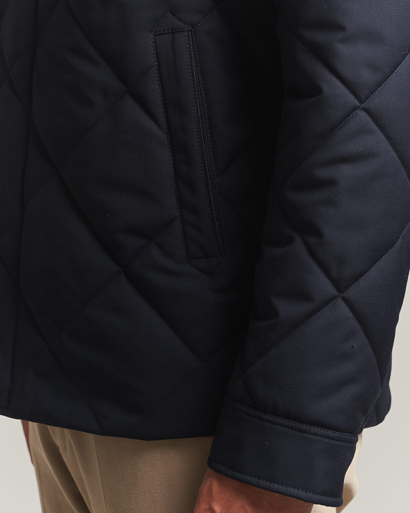 Herr | Jackor | Canali | Quilted Country Coat Navy