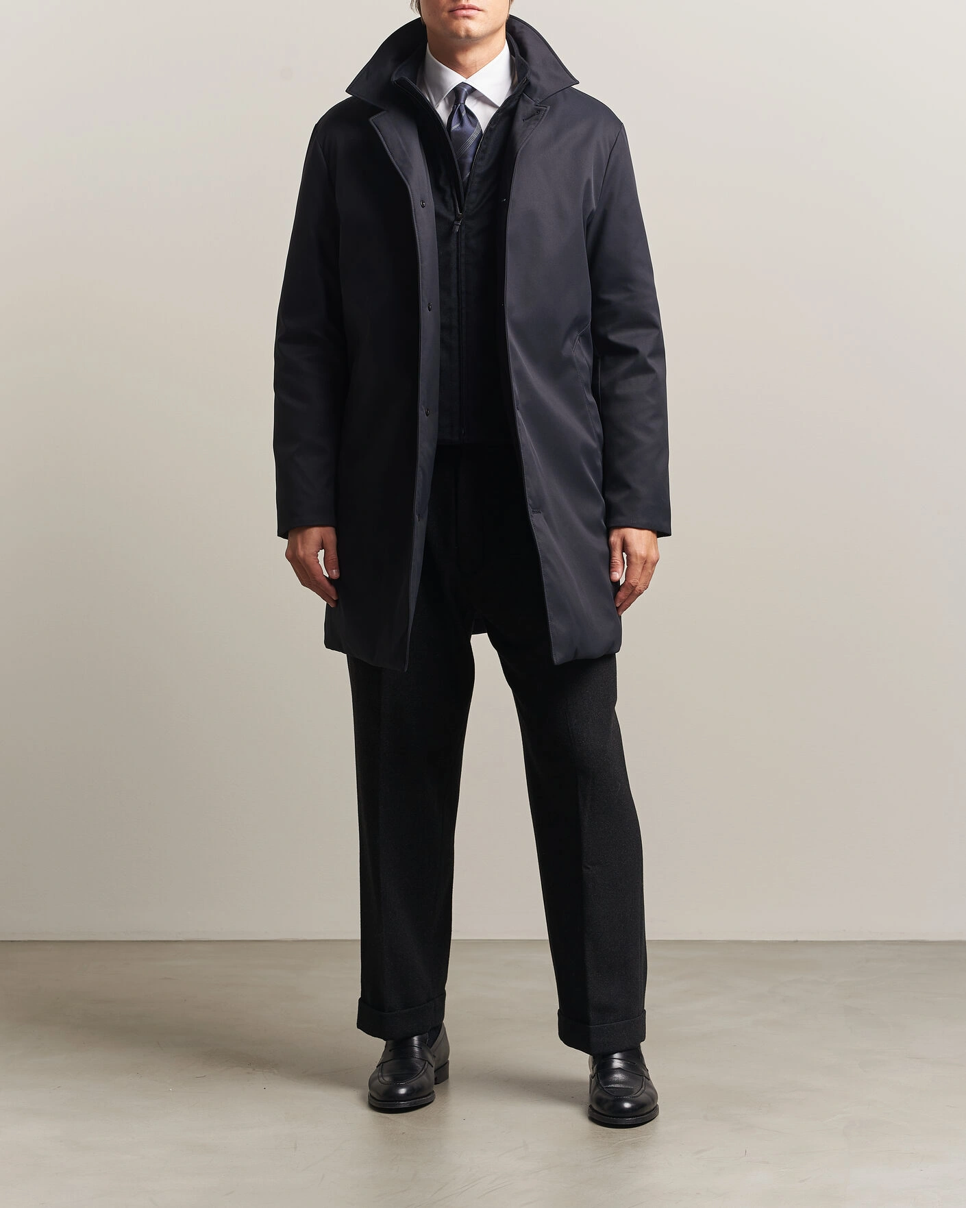 Herr | Jackor | Canali | Zip Liner Down Coat Navy