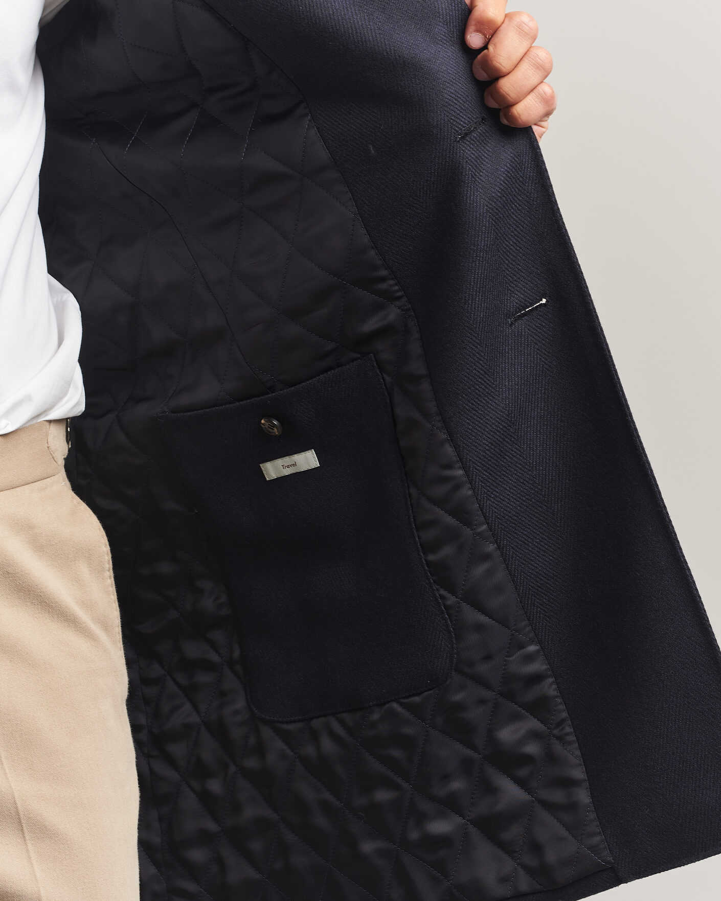 Herr | Jackor | Canali | Kei Wool Travel Coat Navy