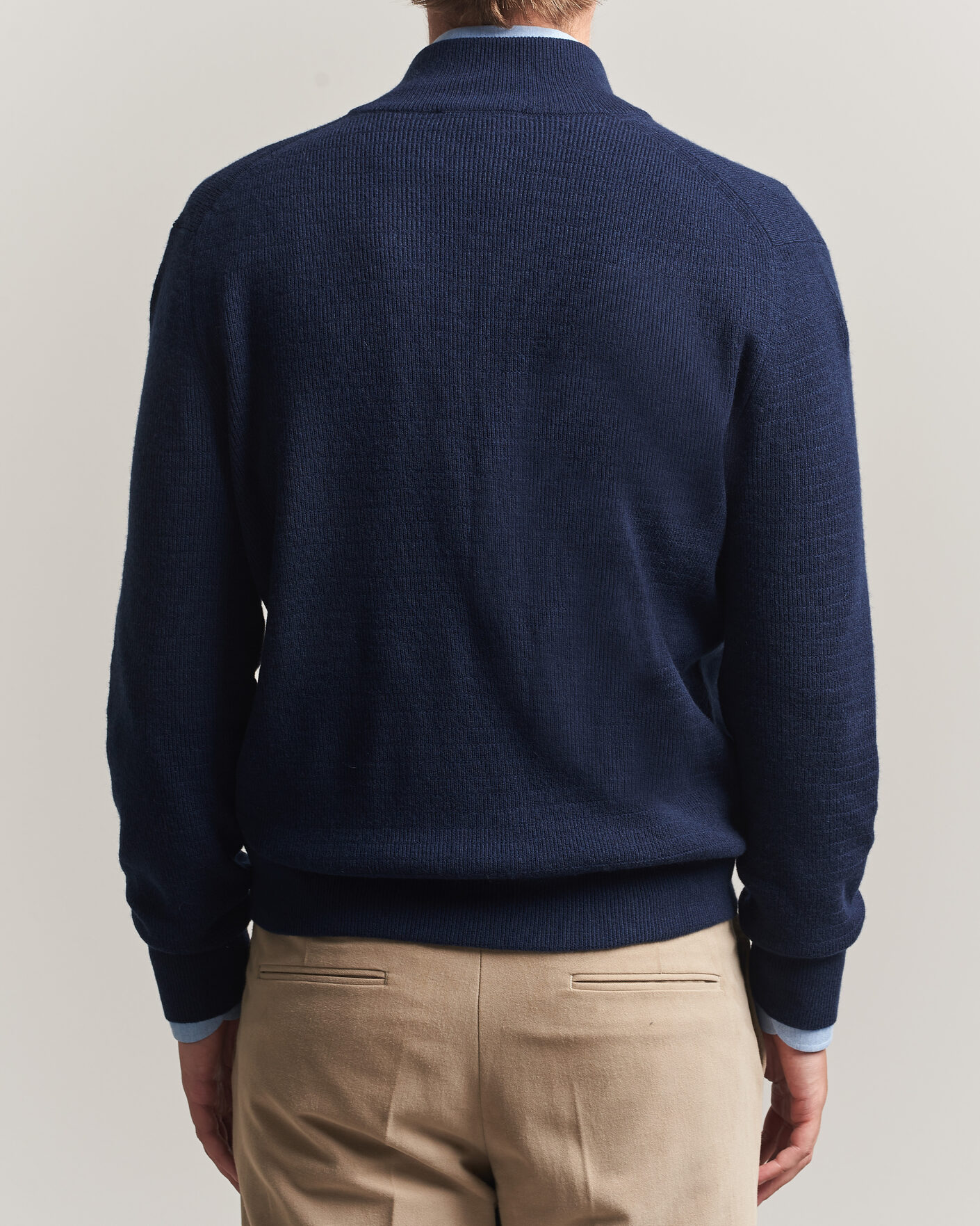 Herr | Tröjor | Canali | Wool/Cashmere Full Zip Cardigan Navy