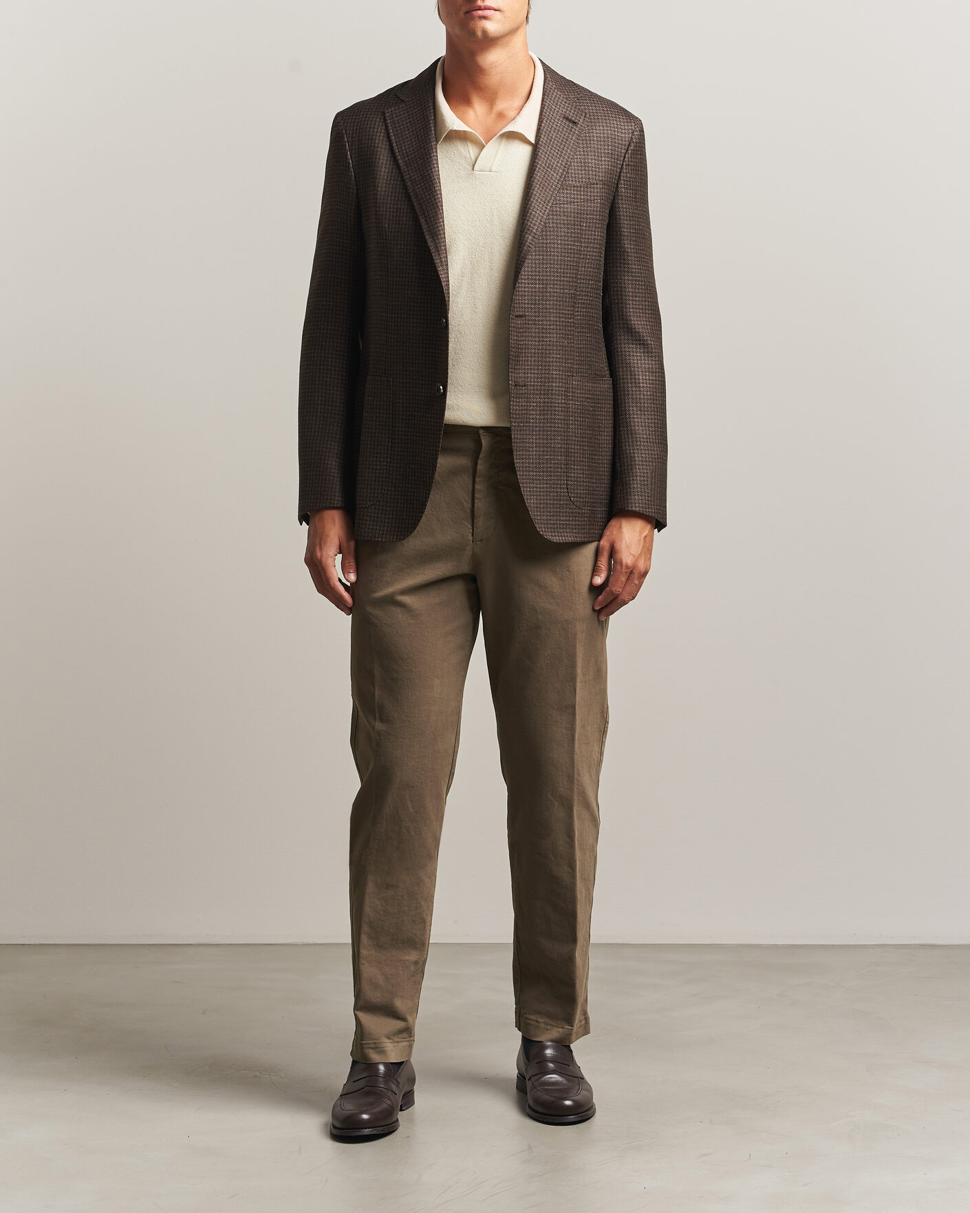 Herr | Byxor | Canali | Cotton/Cashmere Chinos Taupe