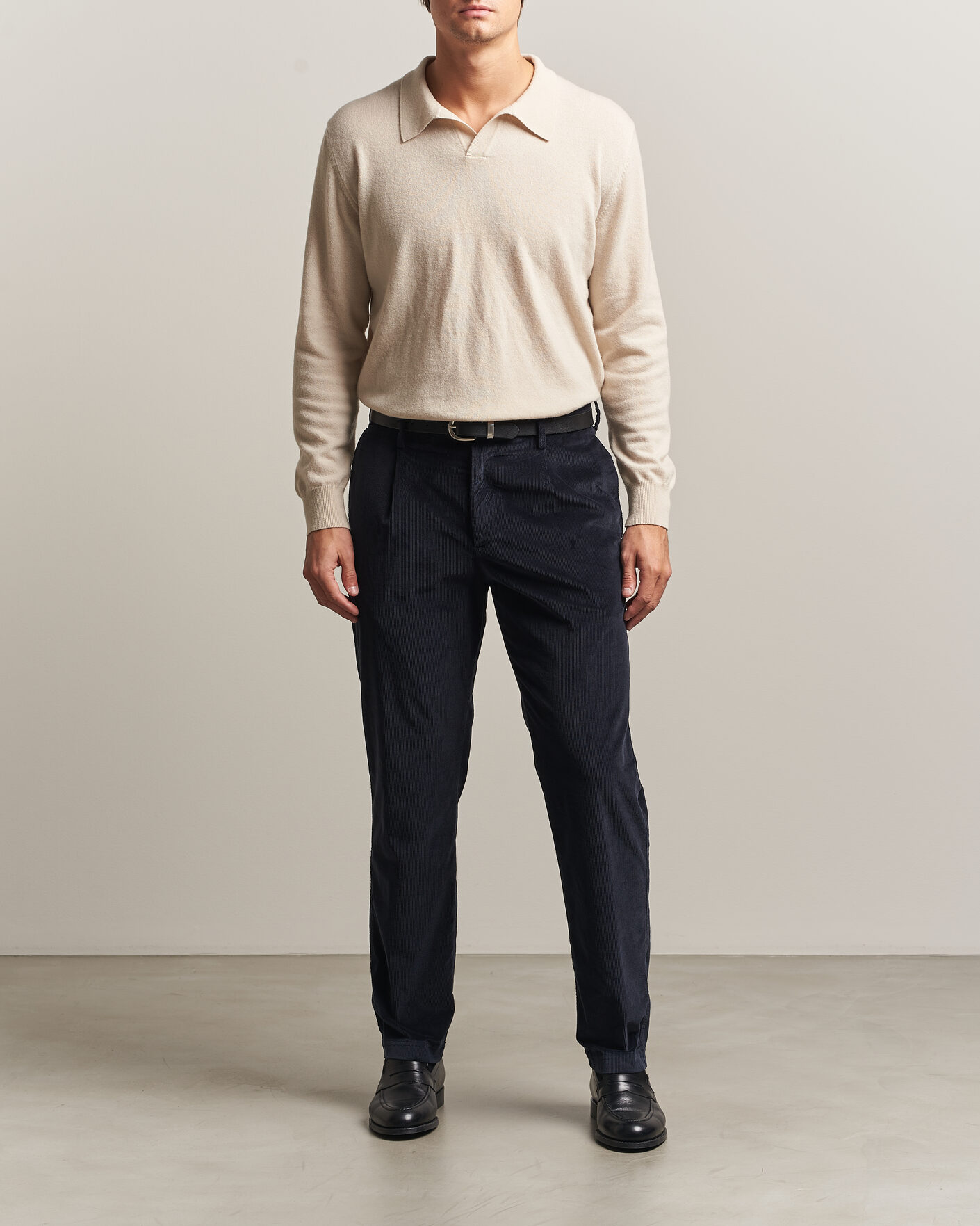 Herr | Byxor | Canali | Comfort Corduroy Pants Navy