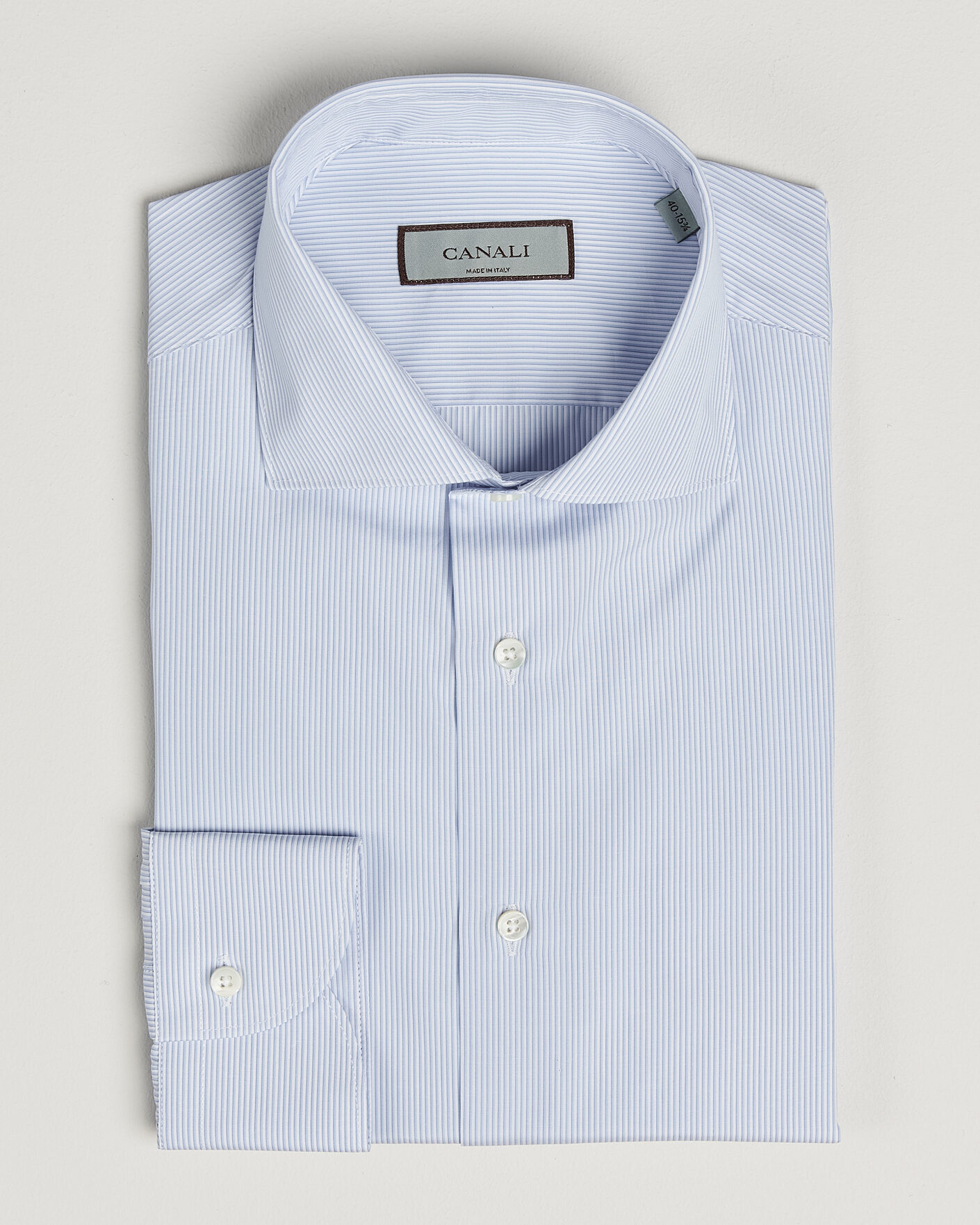 Herr | Skjortor | Canali | Slim Fit Dress Shirt Light Blue Stripe