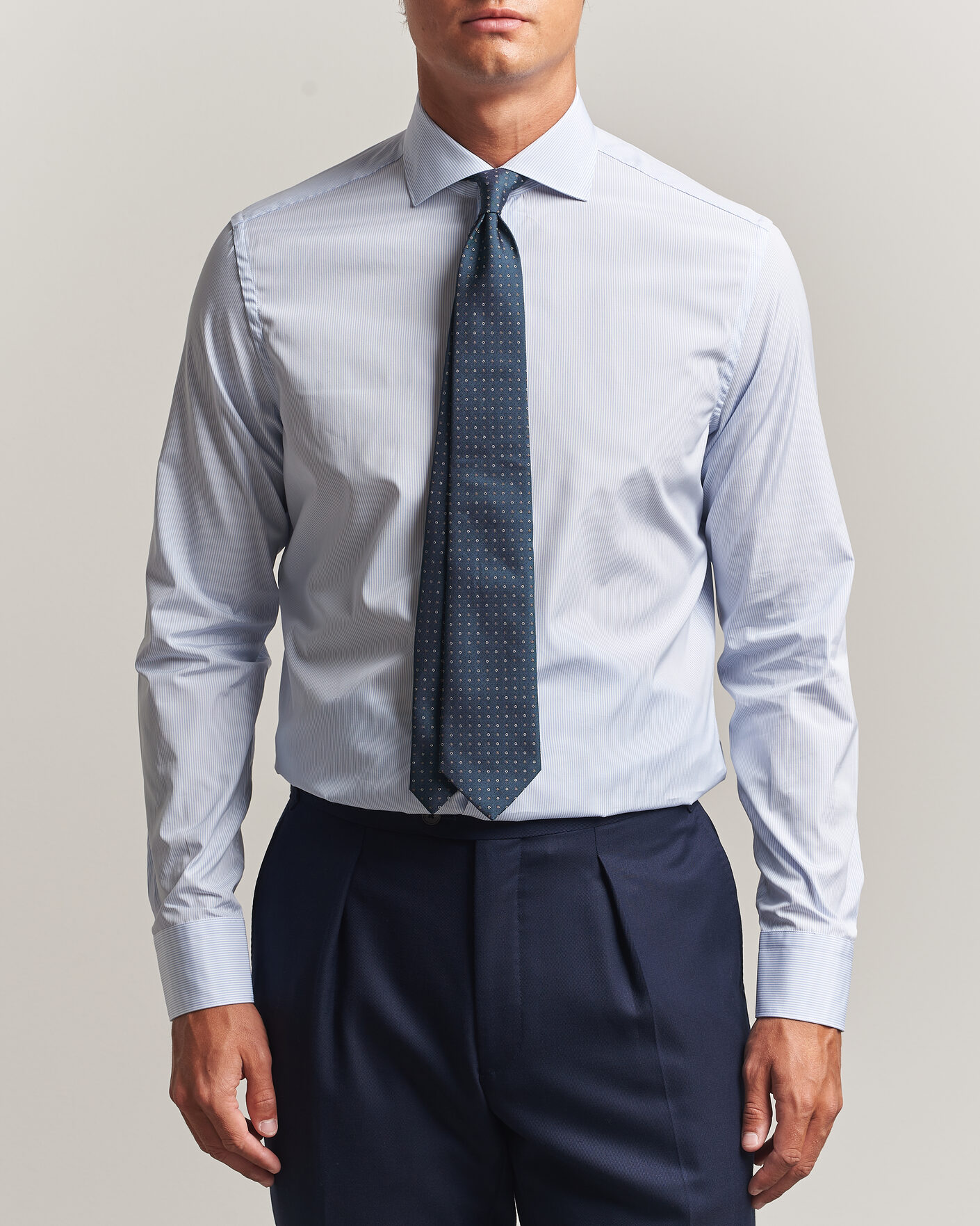 Herr | Skjortor | Canali | Slim Fit Dress Shirt Light Blue Stripe