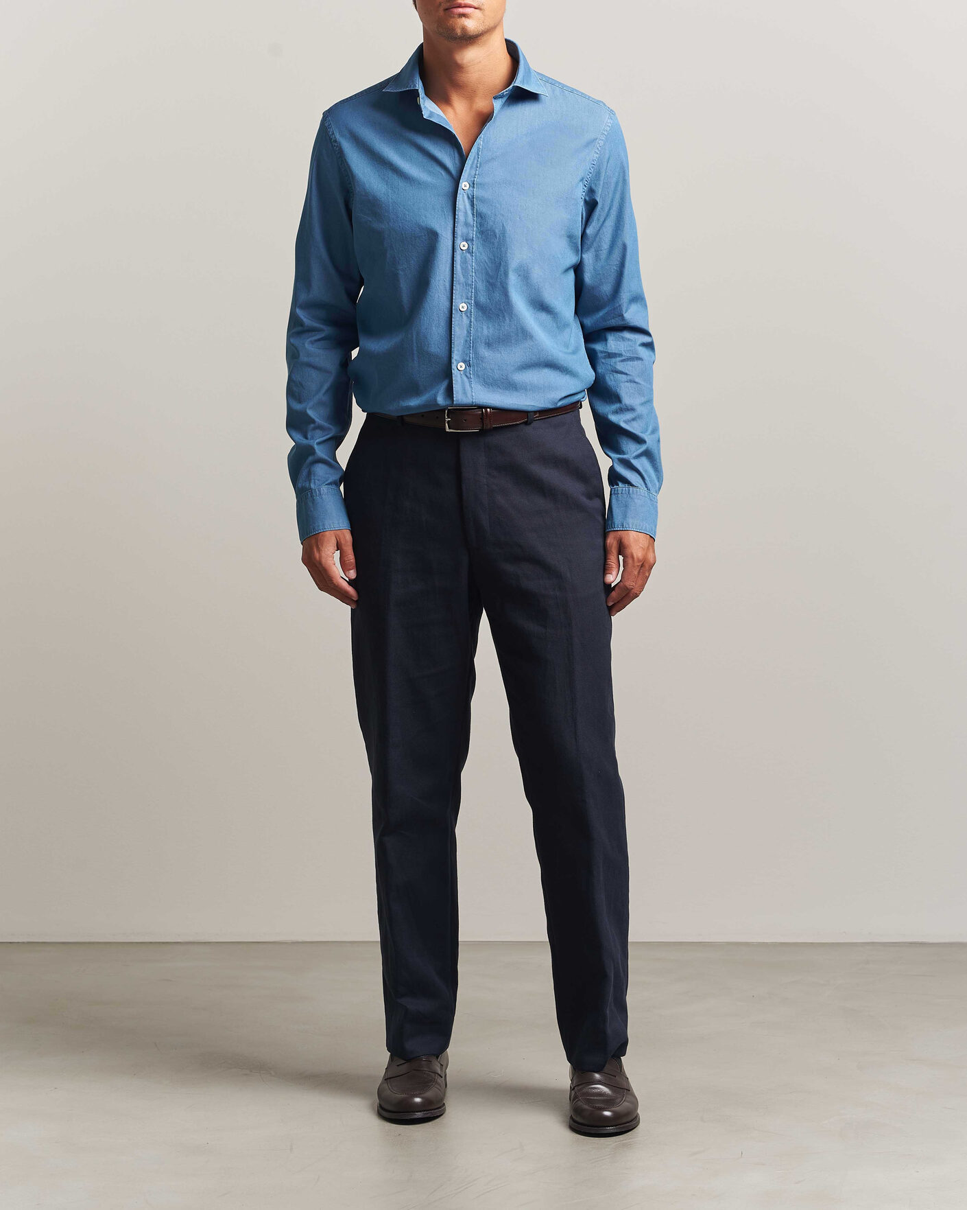 Herr | Skjortor | Canali | Denim Shirt Stone Wash