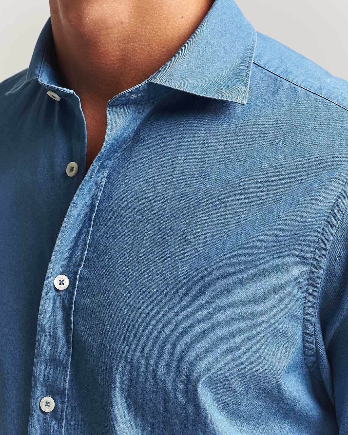Herr | Skjortor | Canali | Denim Shirt Stone Wash