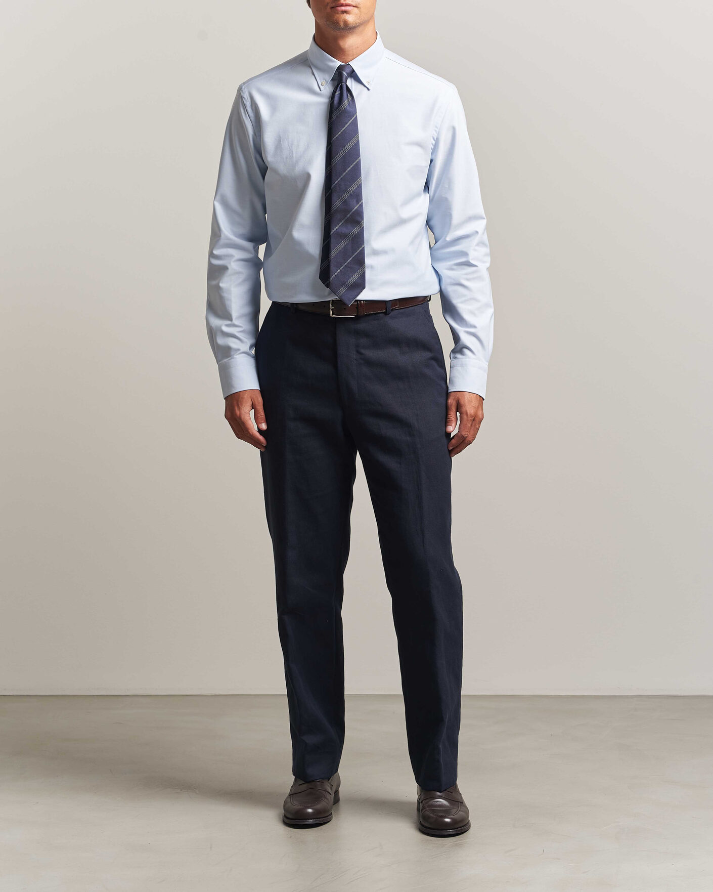 Herr | Skjortor | Canali | Oxford Button Down Shirt Light Blue