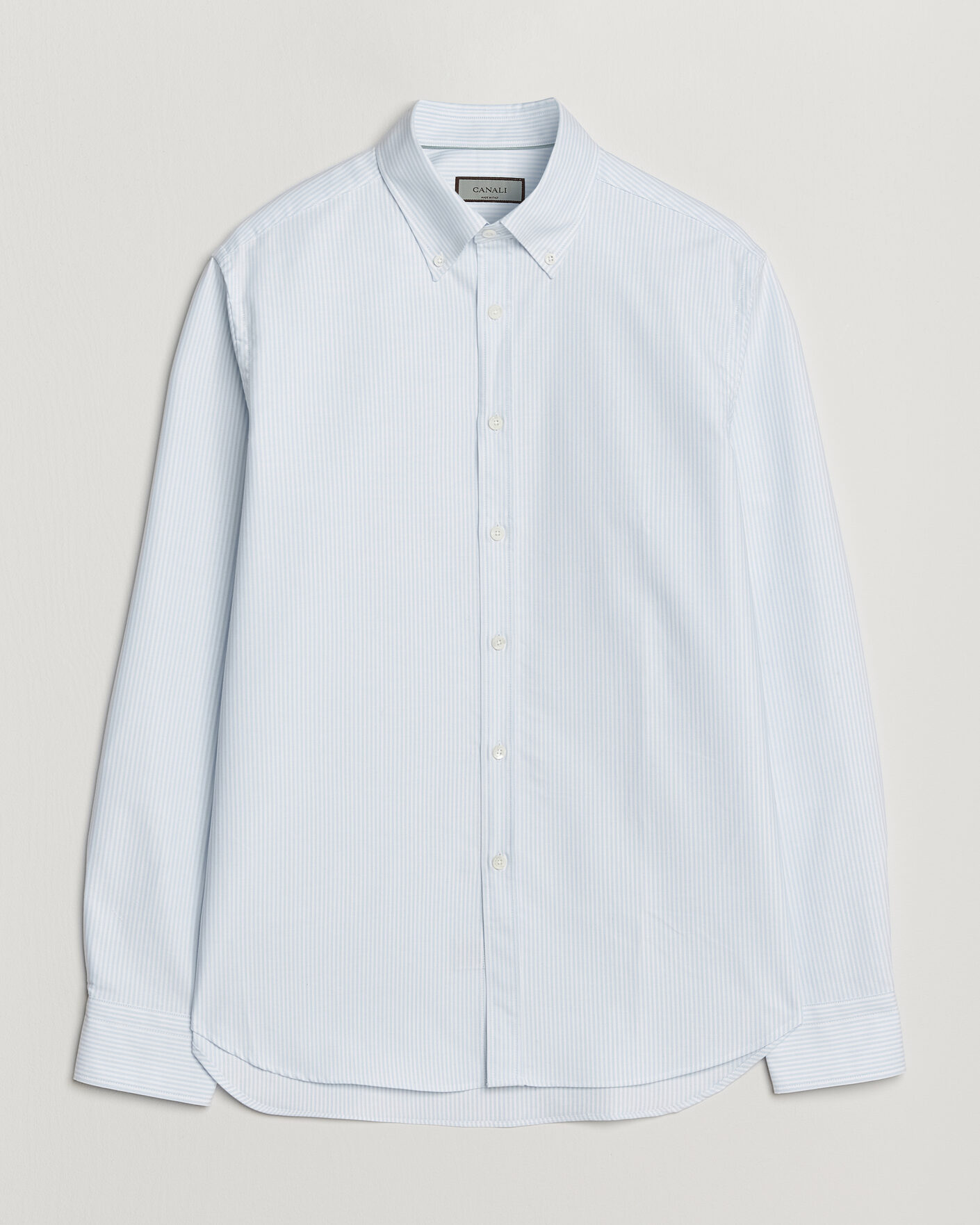 Herr | Skjortor | Canali | Oxford Button Down Shirt Light Blue Stripe