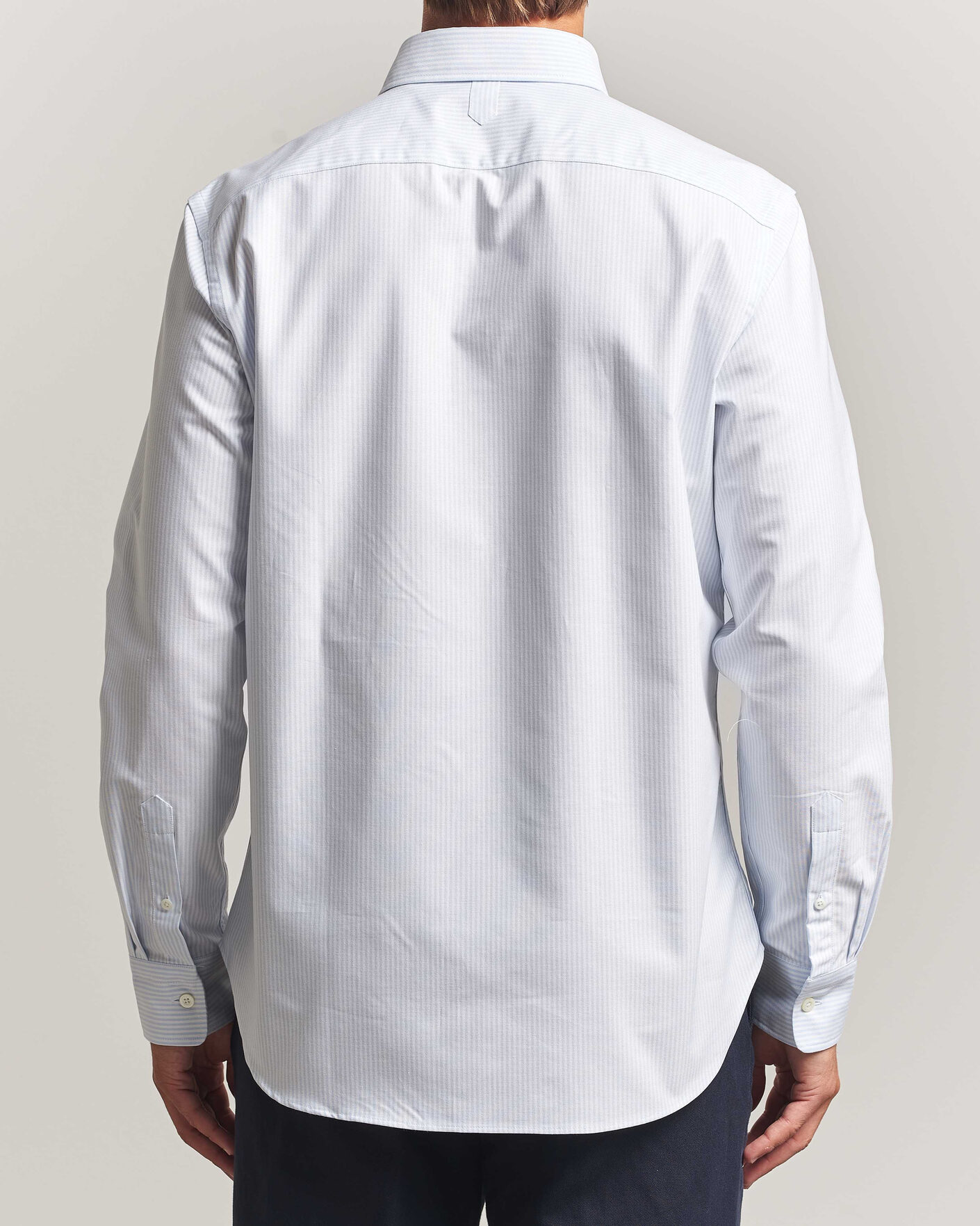 Herr | Skjortor | Canali | Oxford Button Down Shirt Light Blue Stripe