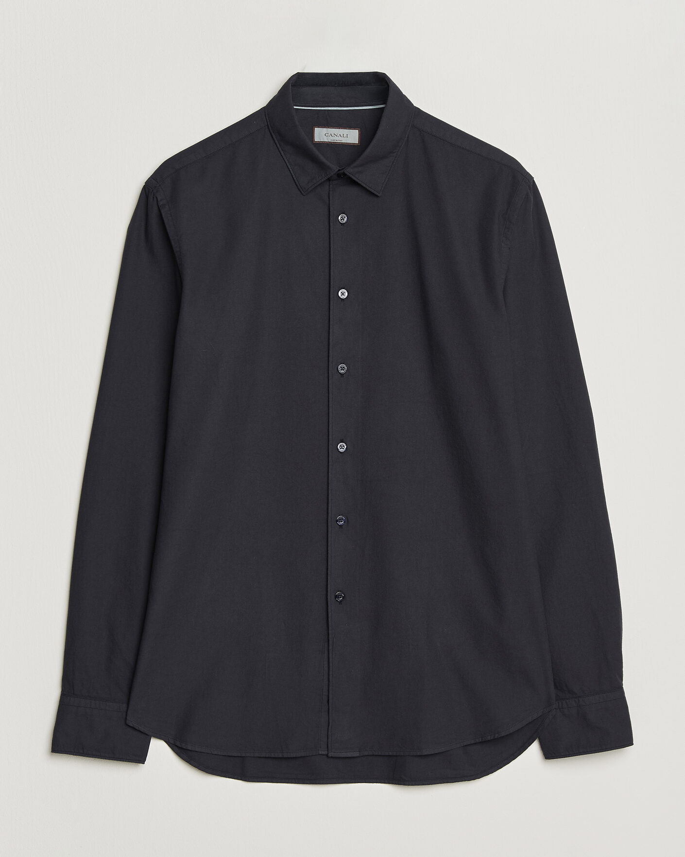 Herr | Skjortor | Canali | Garment Dyed Cotton Shirt Navy