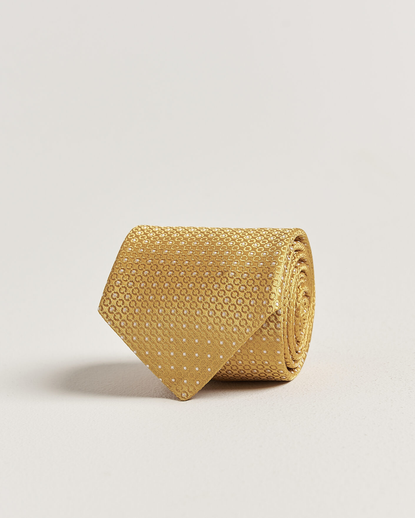 Herr | Slipsar | Canali | Jacquard Silk Tie Yellow