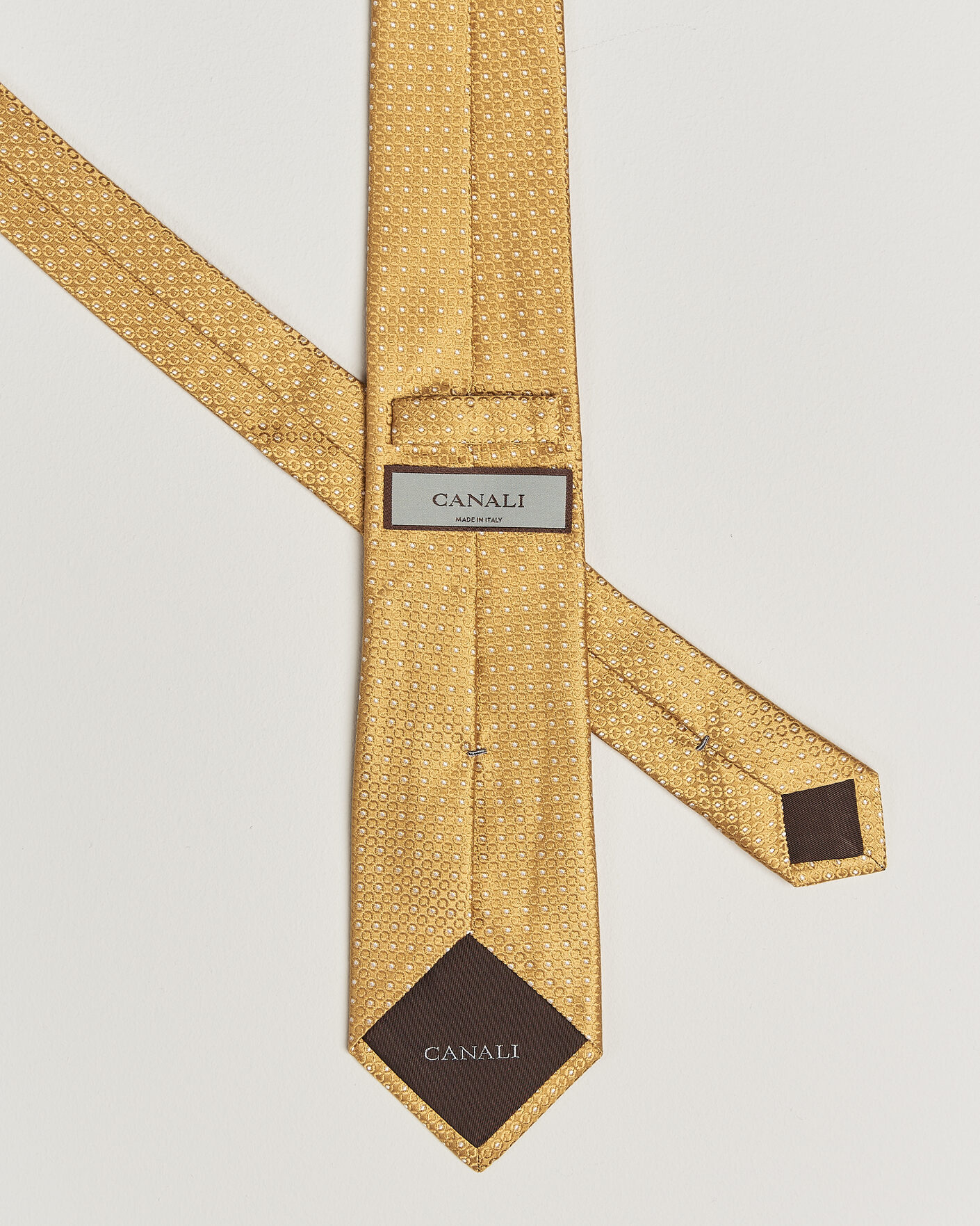 Herr | Slipsar | Canali | Jacquard Silk Tie Yellow