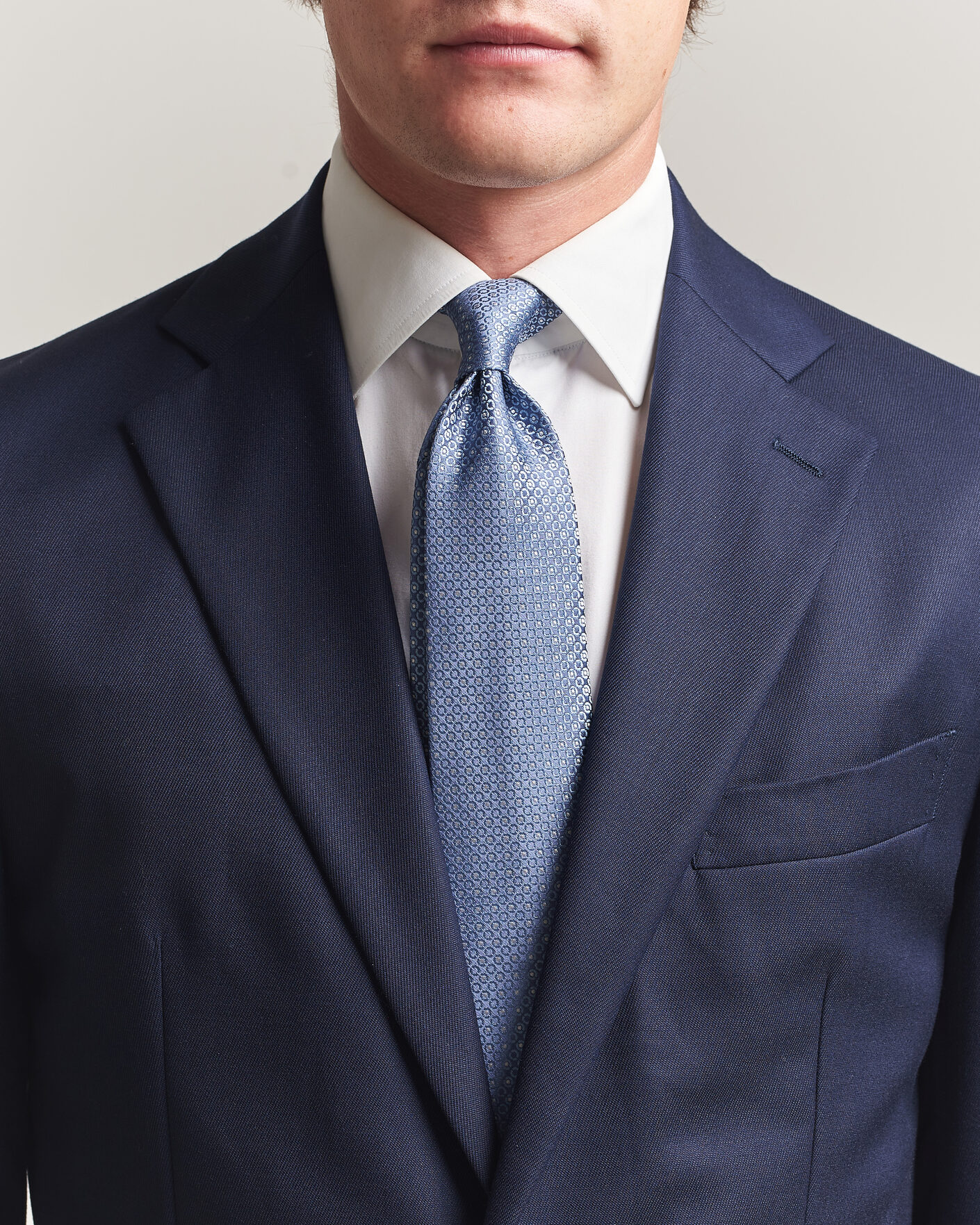 Herr | Slipsar | Canali | Jacquard Silk Tie Sky Blue
