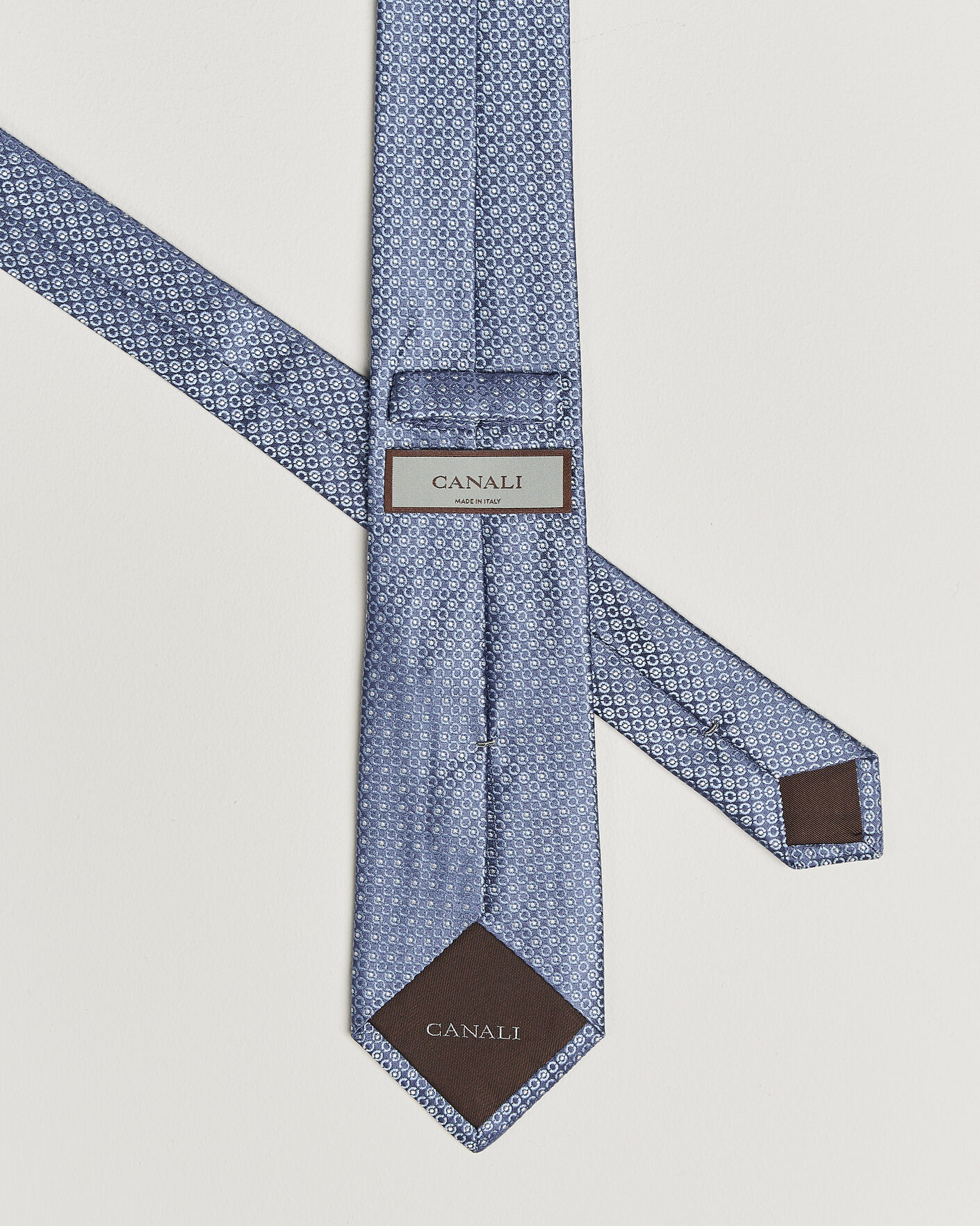 Herr | Slipsar | Canali | Jacquard Silk Tie Sky Blue