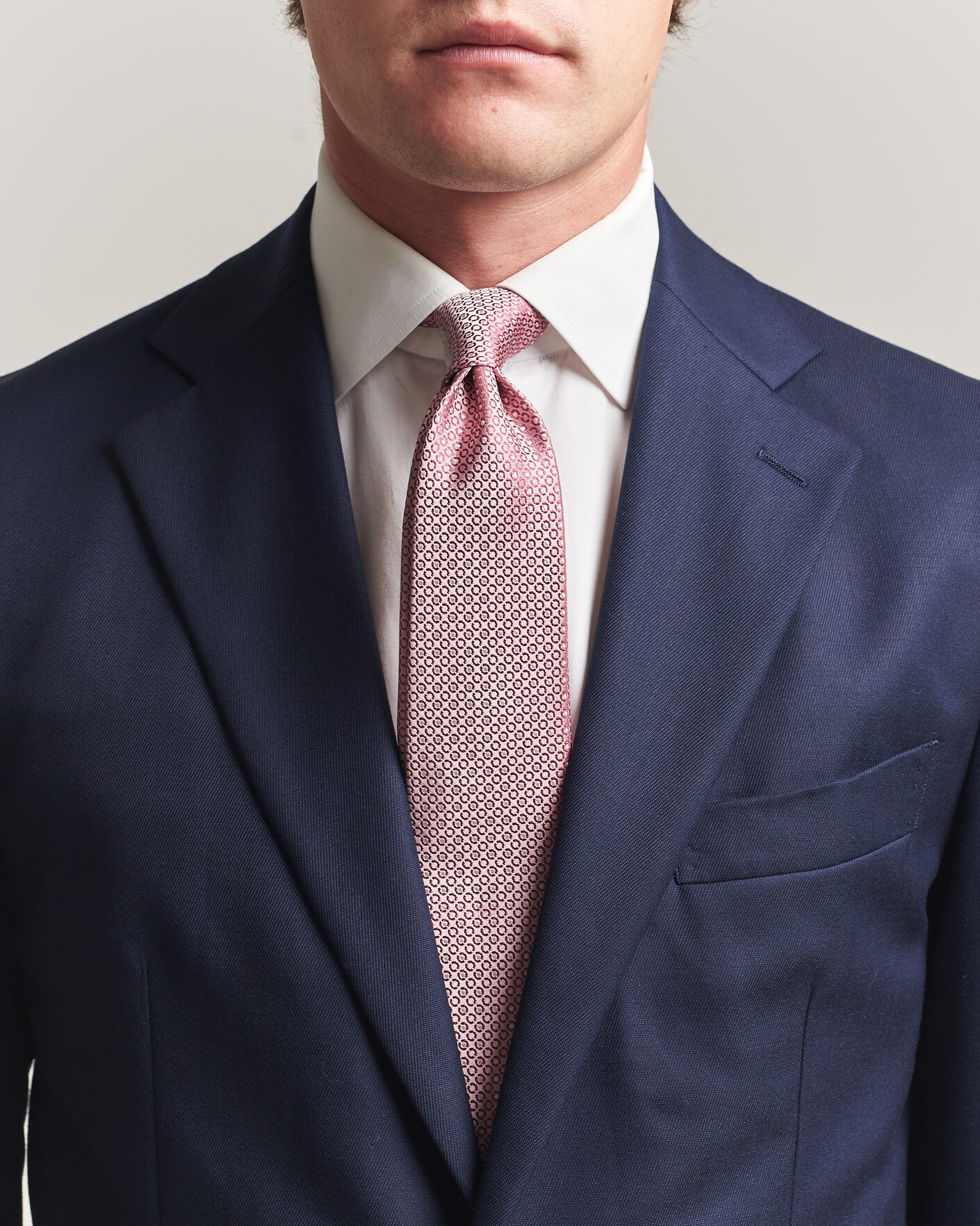 Herr | Slipsar | Canali | Jacquard Silk Tie Rosa