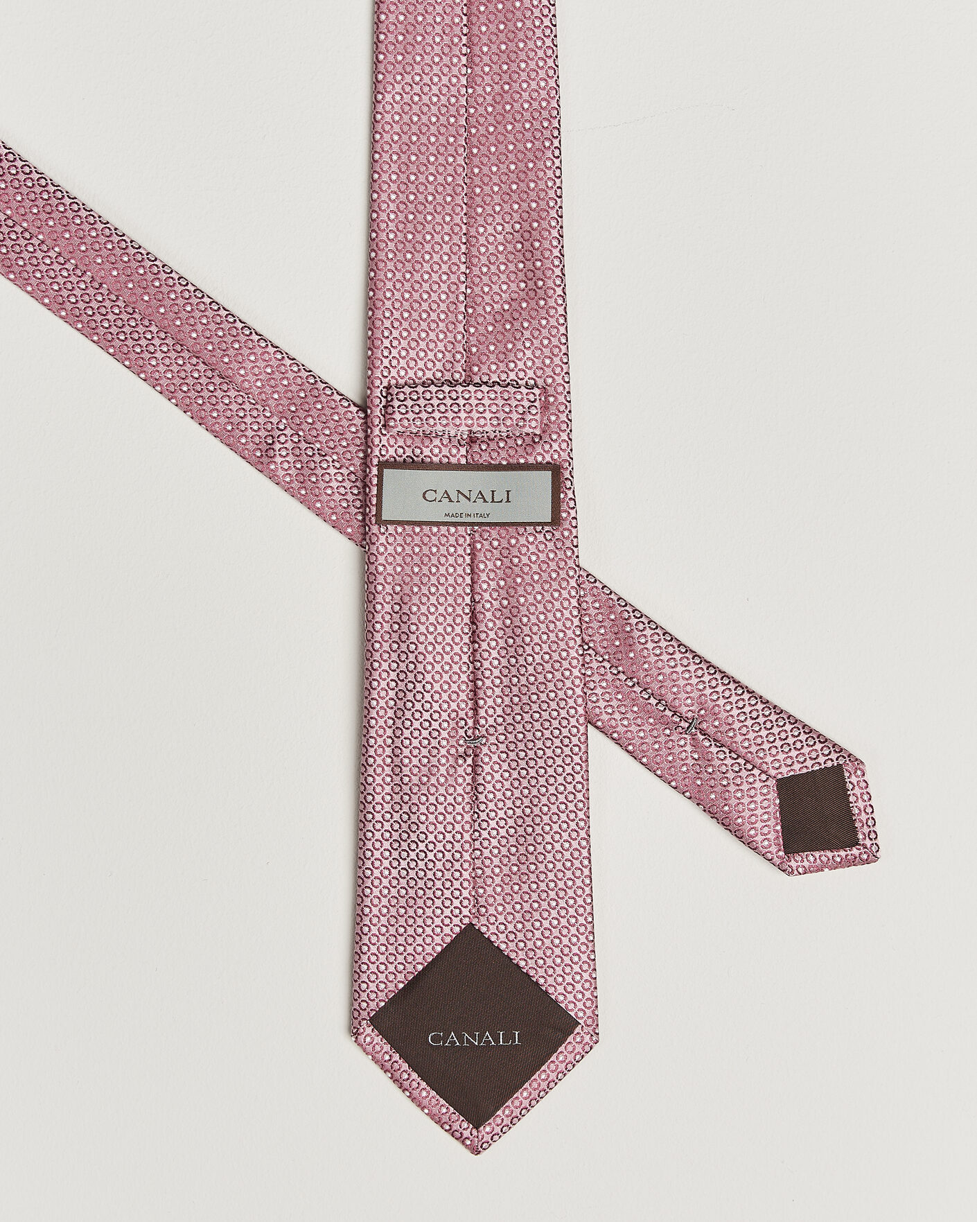 Herr | Slipsar | Canali | Jacquard Silk Tie Rosa