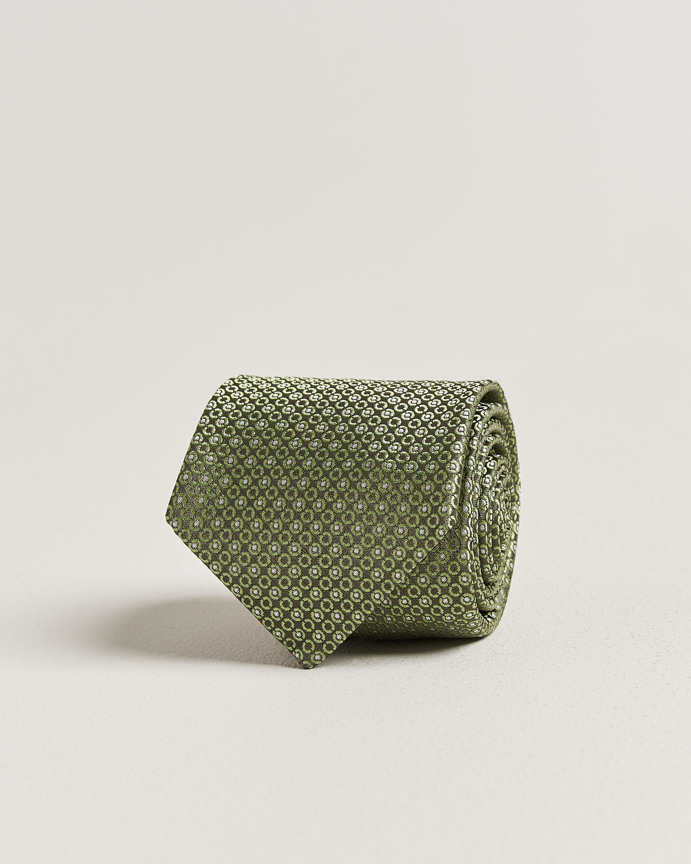 Herr | Slipsar | Canali | Jacquard Silk Tie Grass Green