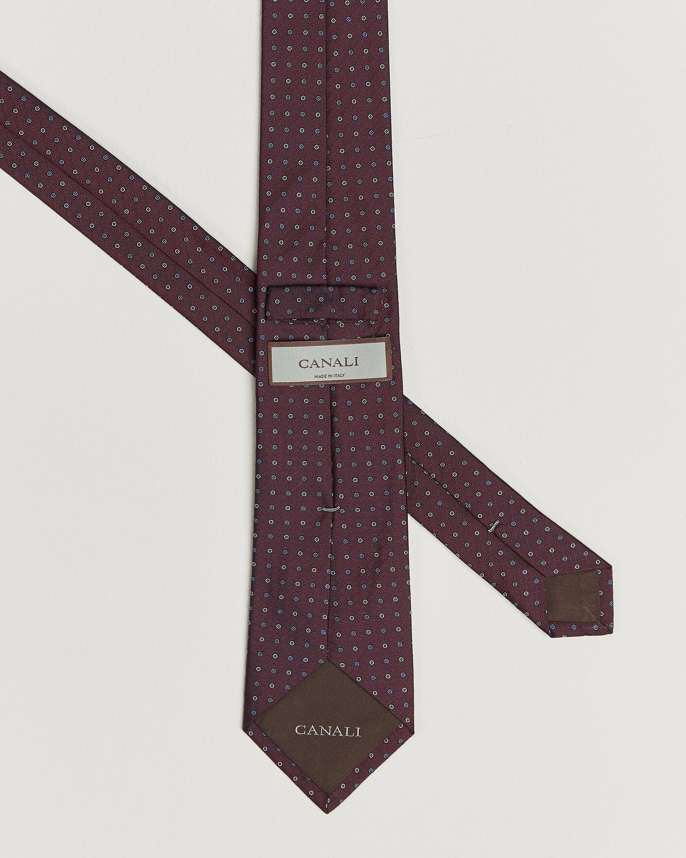 Herr | Slipsar | Canali | Jacquard Silk Tie Burgundy