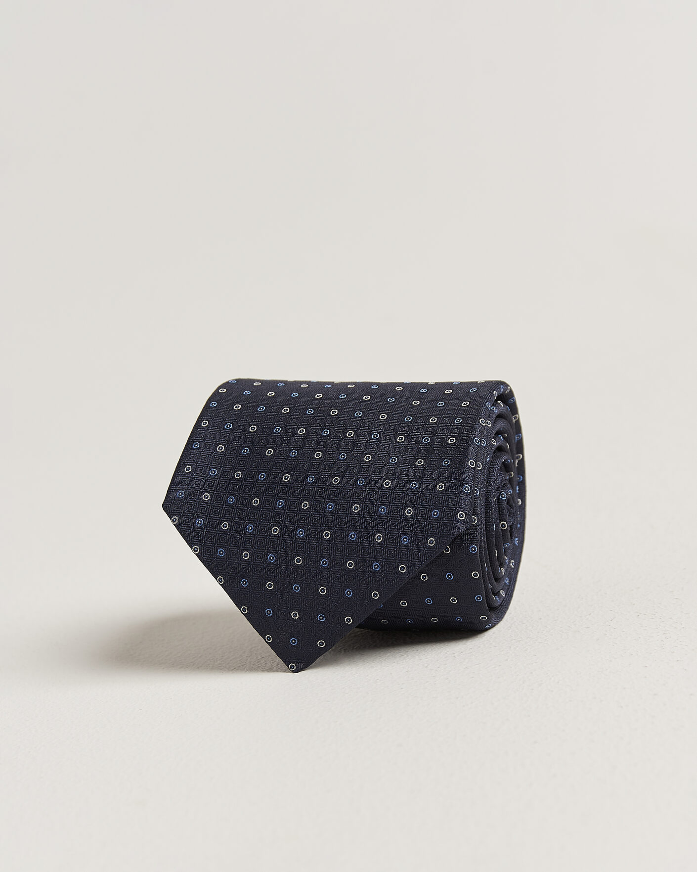 Herr | Slipsar | Canali | Jacquard Silk Tie Navy