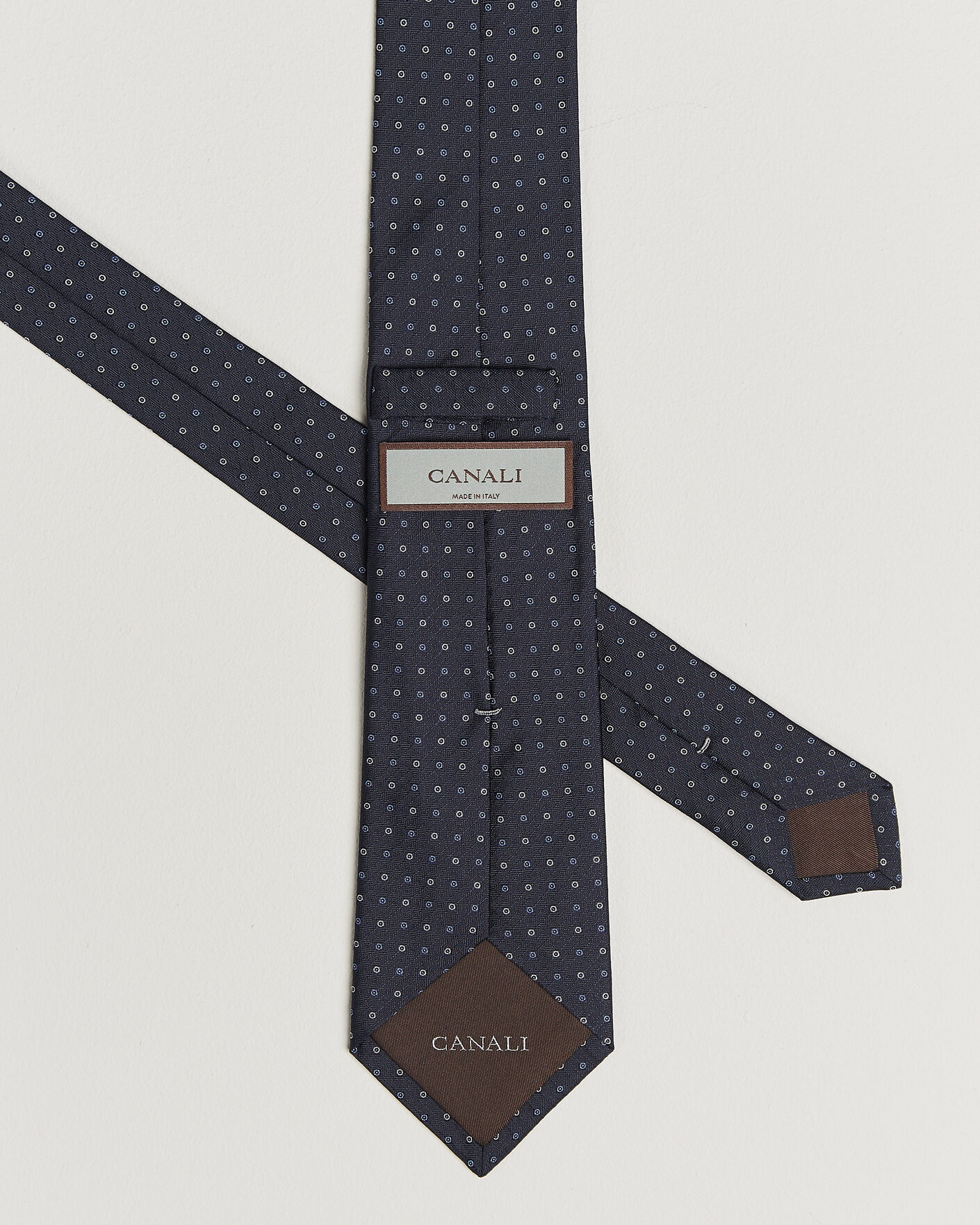 Herr | Slipsar | Canali | Jacquard Silk Tie Navy