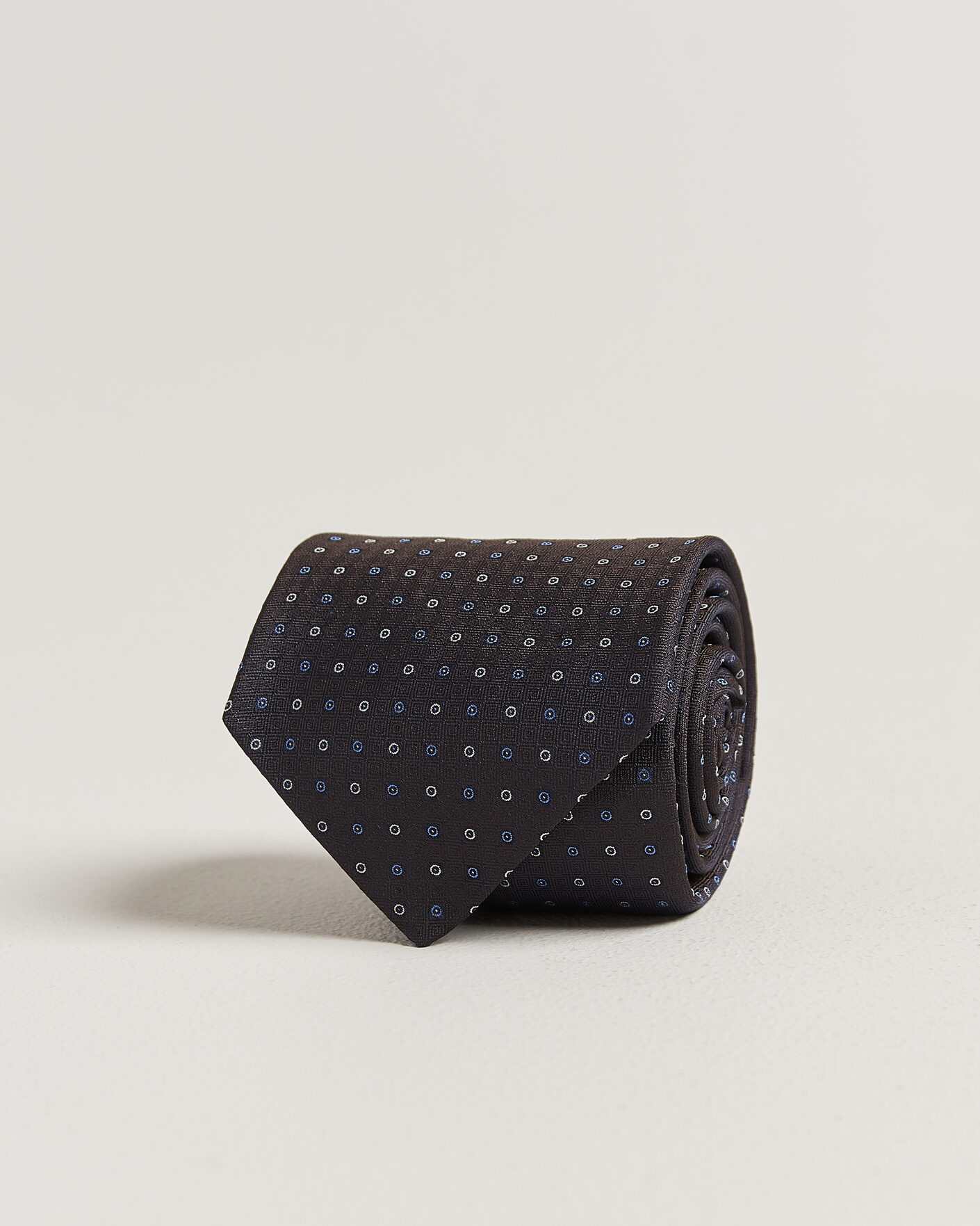 Herr | Slipsar | Canali | Jacquard Silk Tie Dark Brown