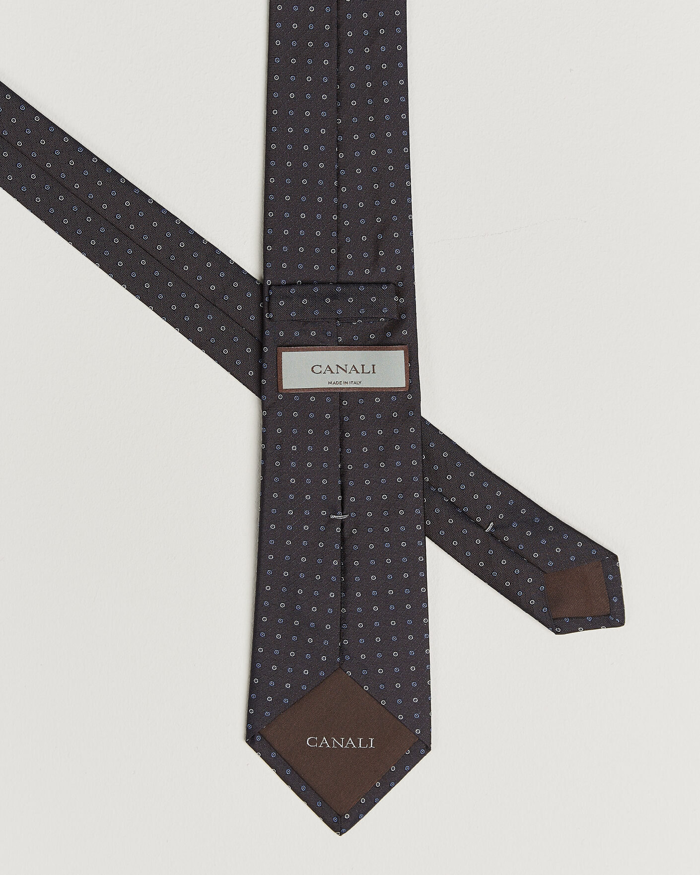 Herr | Slipsar | Canali | Jacquard Silk Tie Dark Brown
