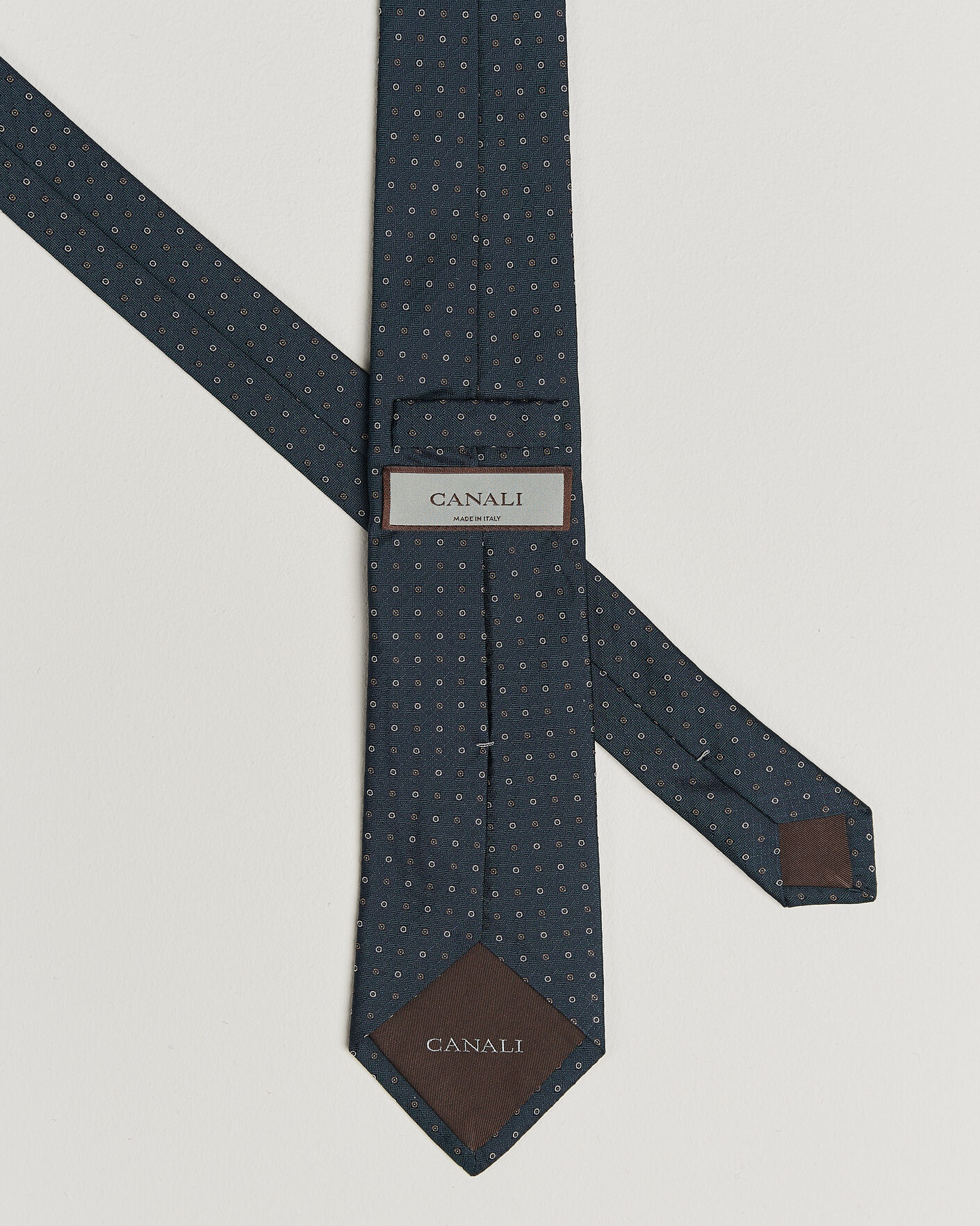 Herr | Slipsar | Canali | Jacquard Silk Tie Dark Green