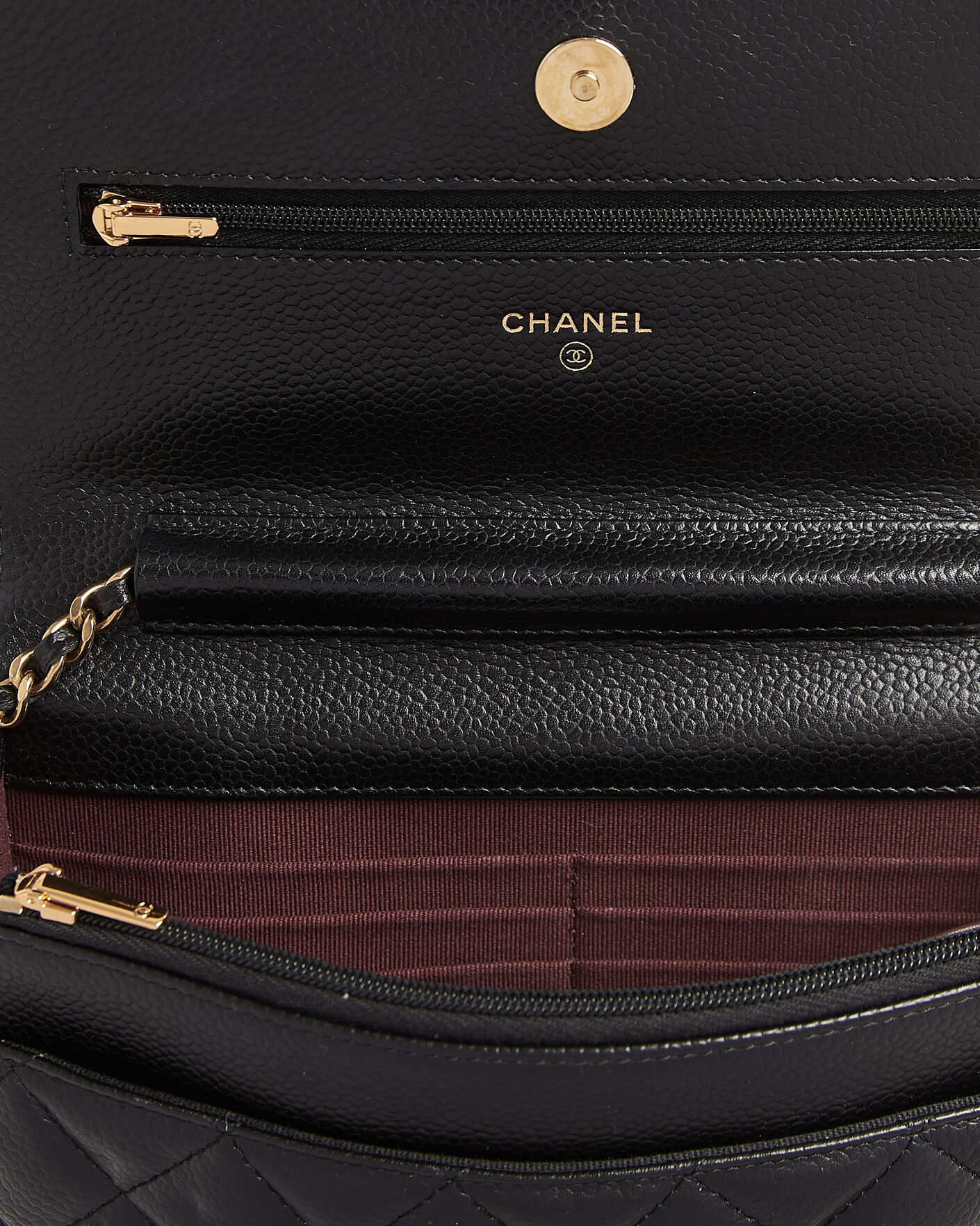 Herr | Pre-Owned & Vintage Bags | Chanel Pre-Owned | Wallet On Chain Caviar Leather Black