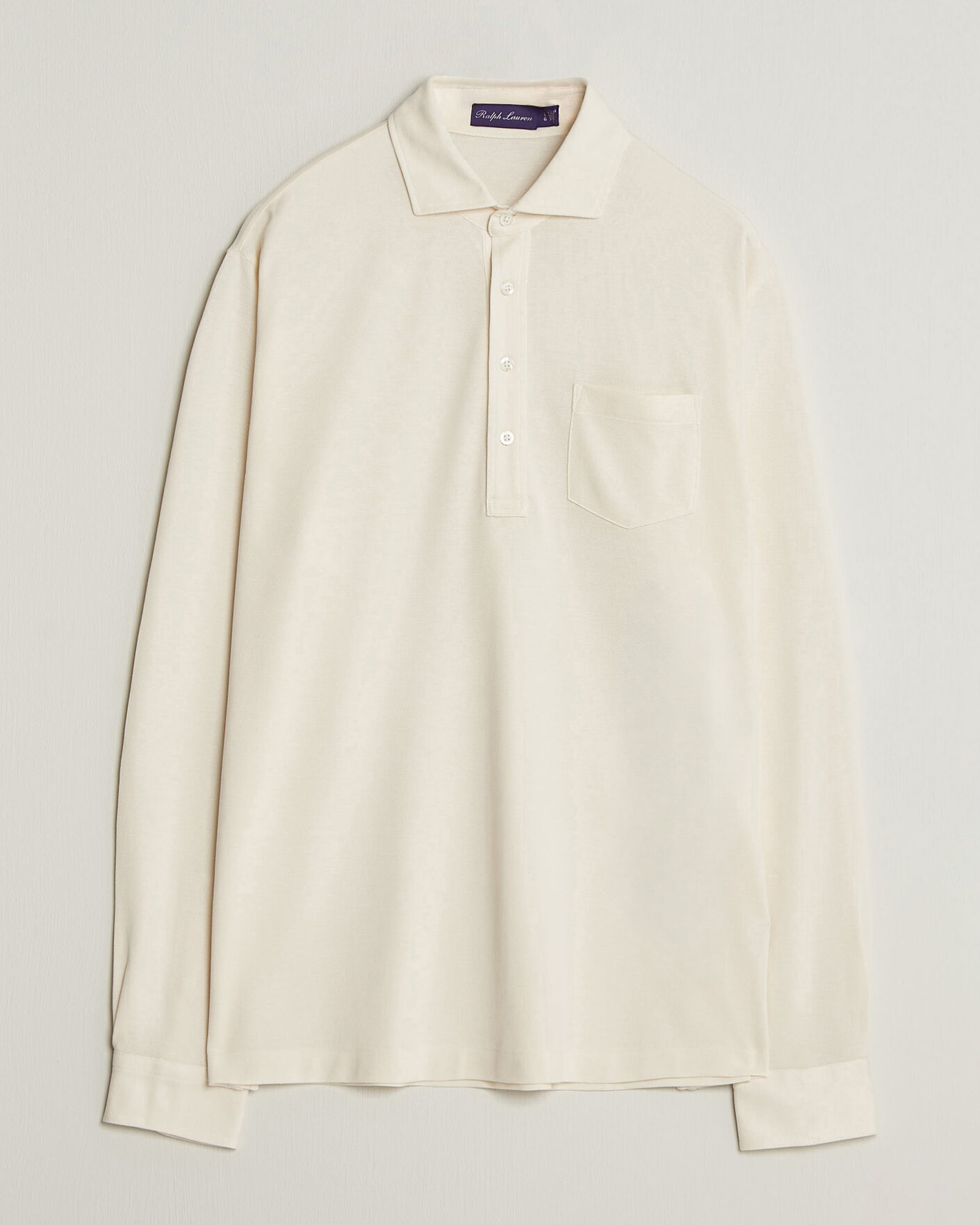 Herr | Pikéer | Ralph Lauren Purple Label | Long Sleeve Washed Polo Classic Cream