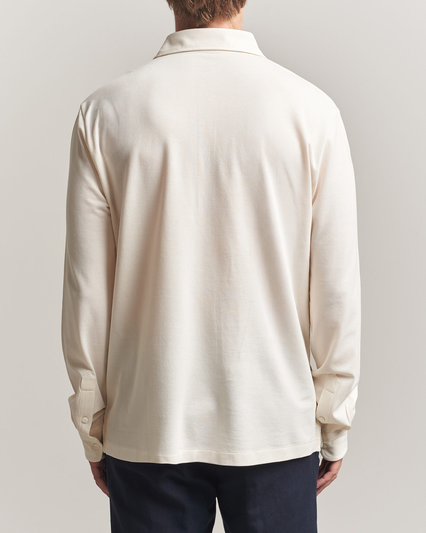 Herr | Pikéer | Ralph Lauren Purple Label | Long Sleeve Washed Polo Classic Cream