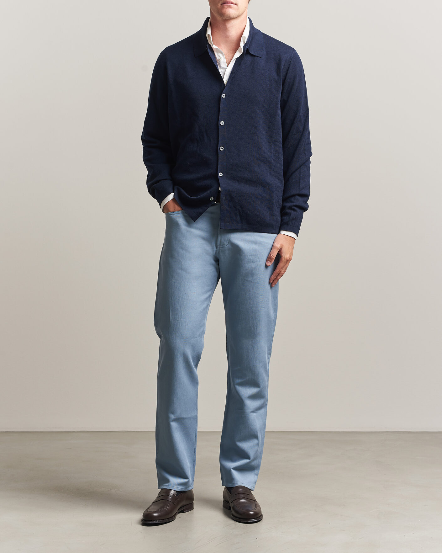 Herr | Tröjor | Ralph Lauren Purple Label | Milano Stich Cardigan Racing Navy