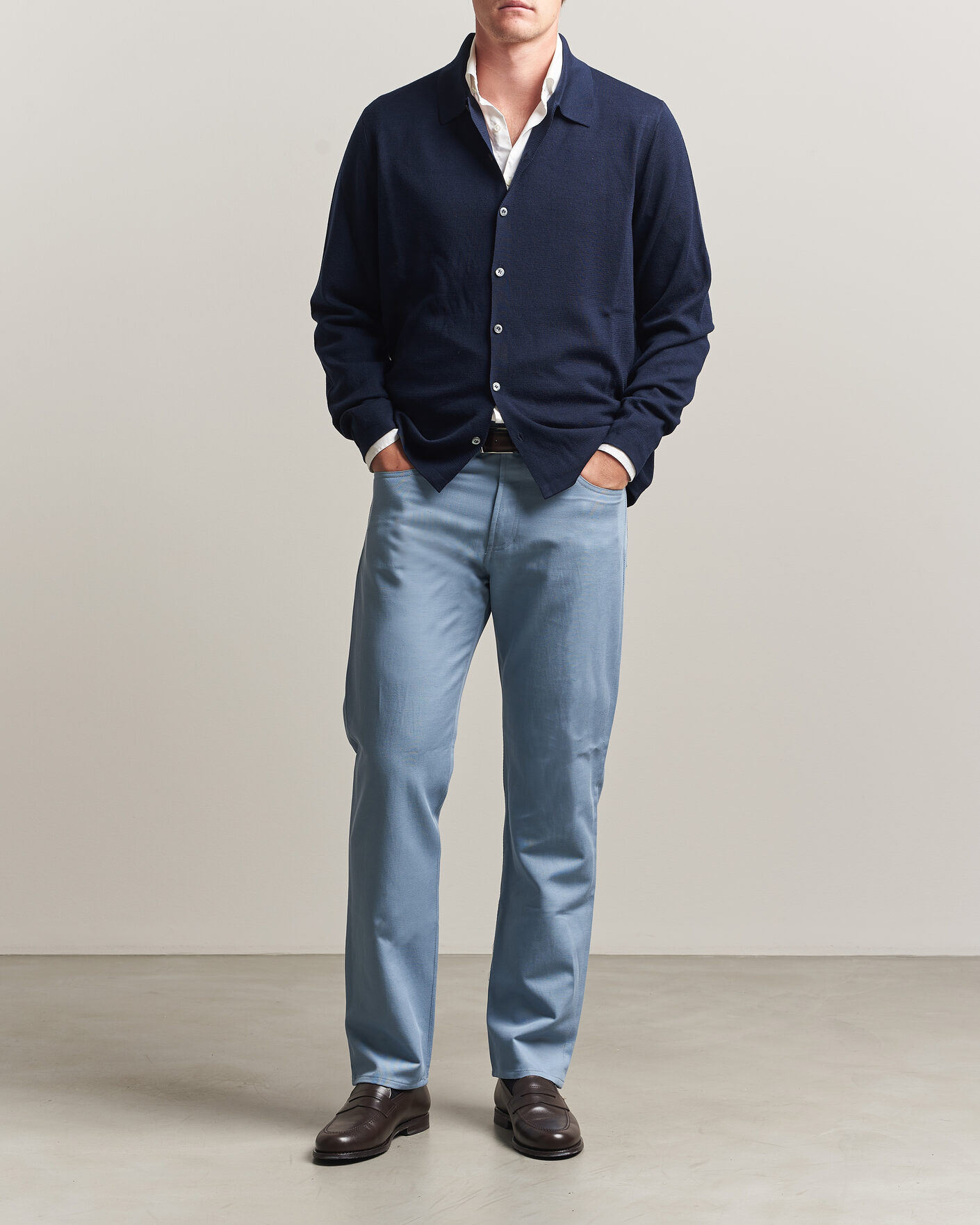 Herr | Byxor | Ralph Lauren Purple Label | 5-Pocket Italian Denim Pants Winward Blue