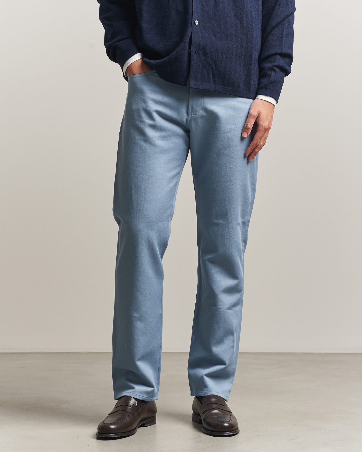 Herr | Byxor | Ralph Lauren Purple Label | 5-Pocket Italian Denim Pants Winward Blue
