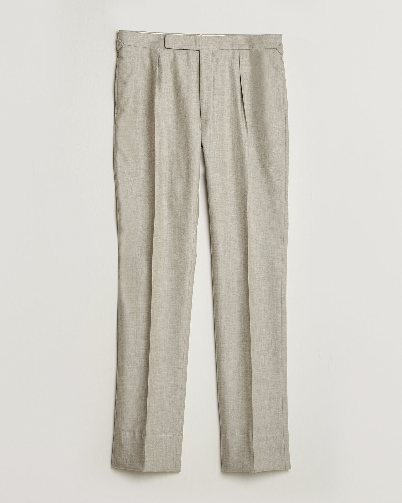Herr | Byxor | Ralph Lauren Purple Label | Gregory Pleated Flannel Trousers Pearl Grey