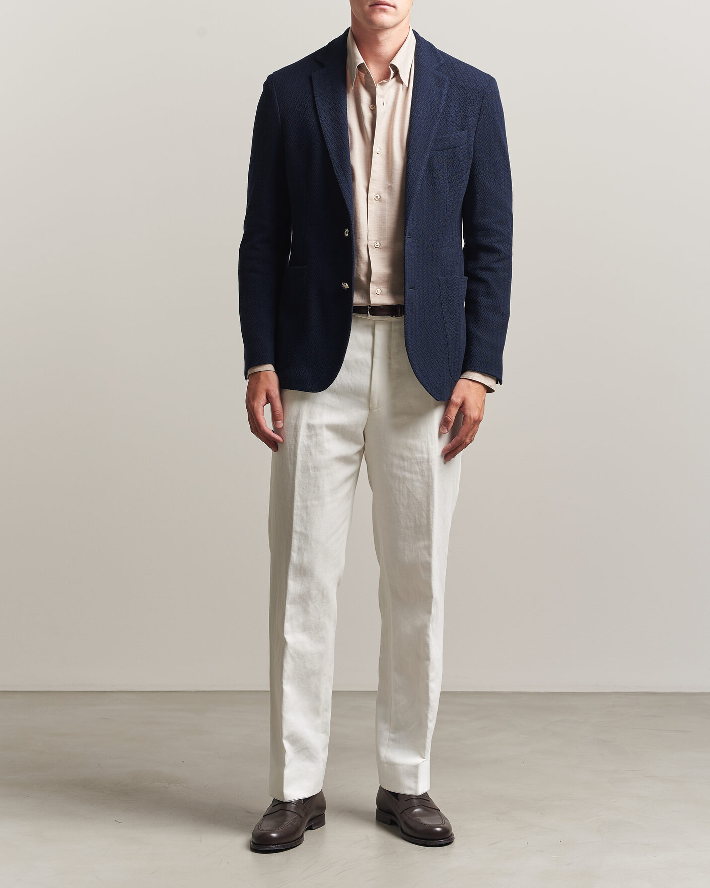 Herr | Kavajer | Ralph Lauren Purple Label | Cashmere/Silk Herringbone Blazer Navy